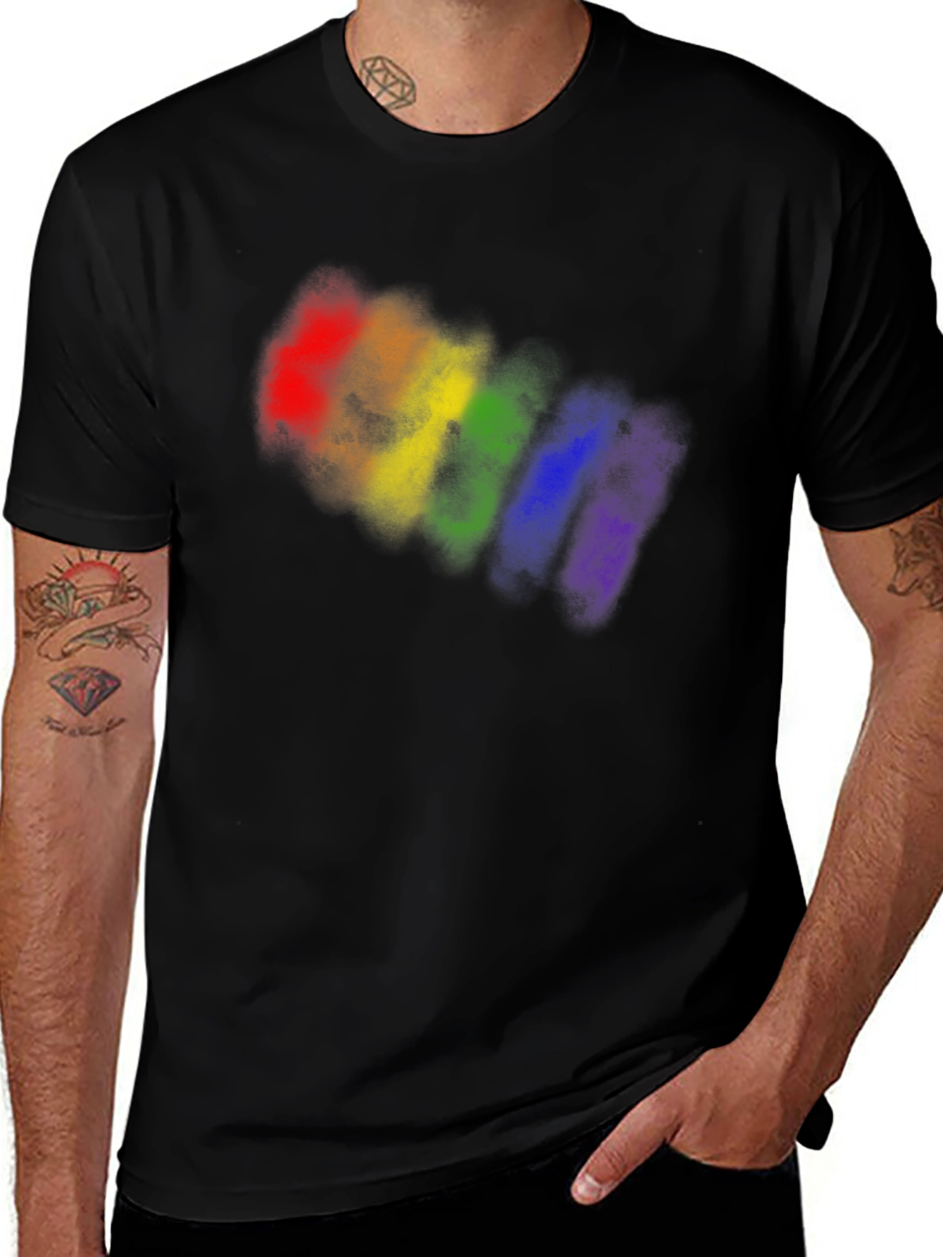 Variant 10 of Rainbow Pride Graphic Black T-Shirt