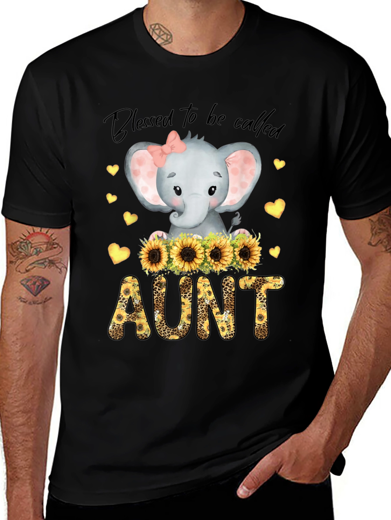 Variant 23 of Blessed Aunt Elephant Graphic Tee