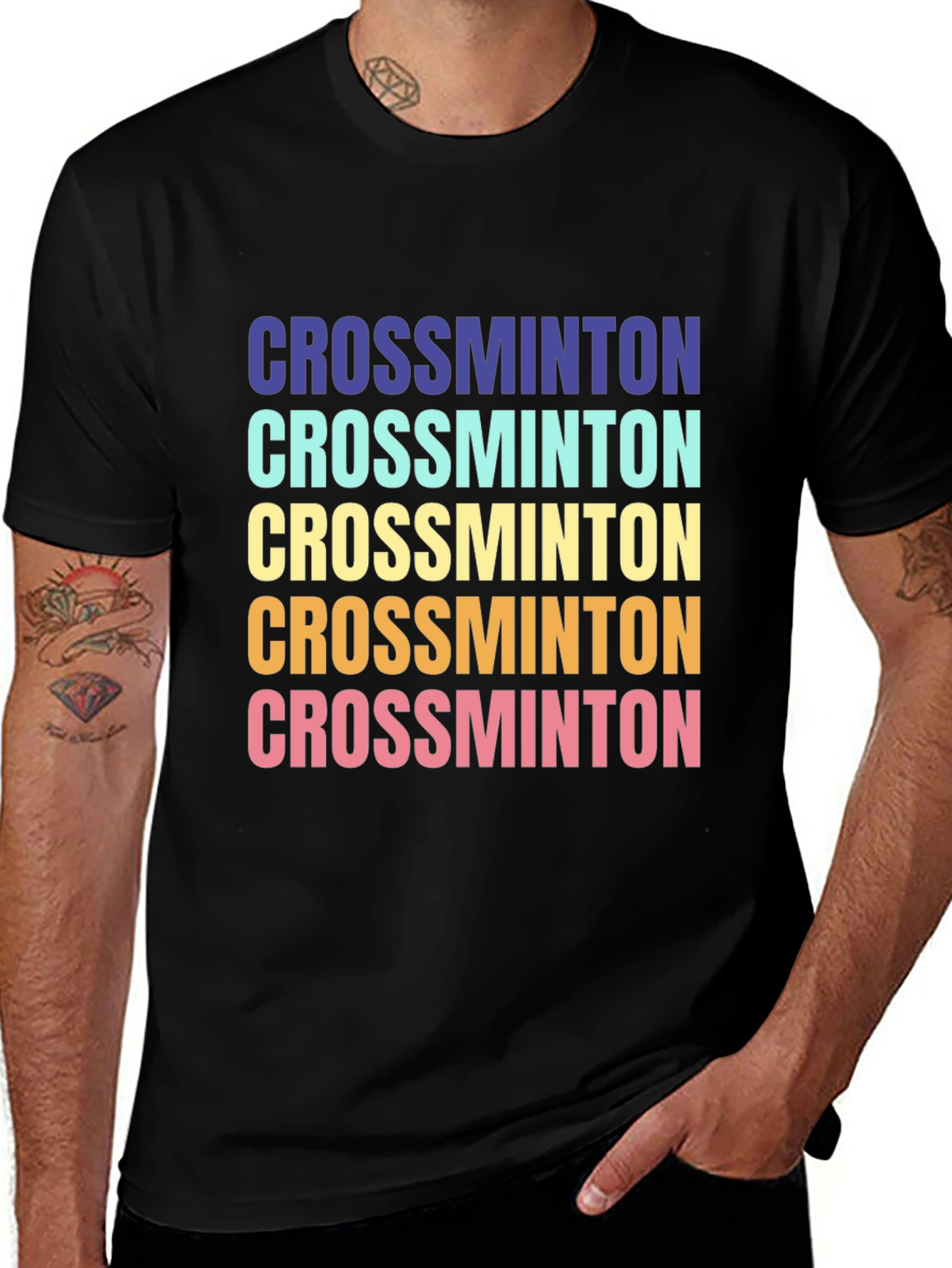 Crossminton T-Shirt - Colorful Retro Style Tee