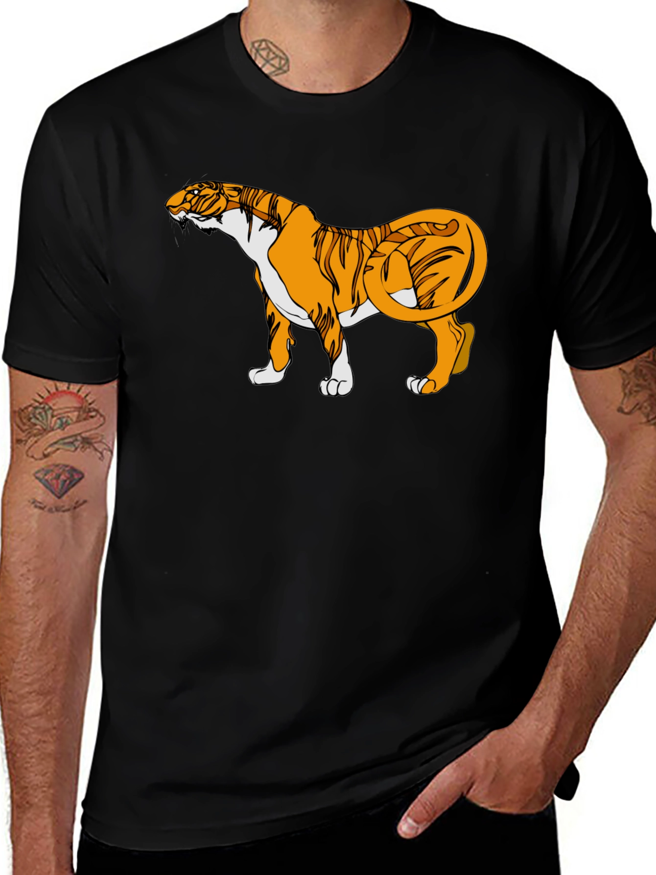 Variant 5 of Tiger Graphic Black T-Shirt