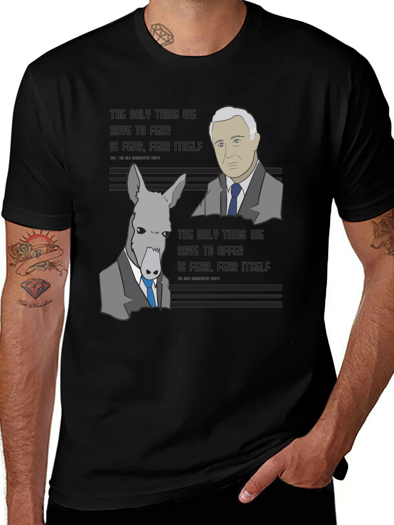 Variant 16 of Political Satire T-Shirt - Fear Itself Donkey Graphic Tee