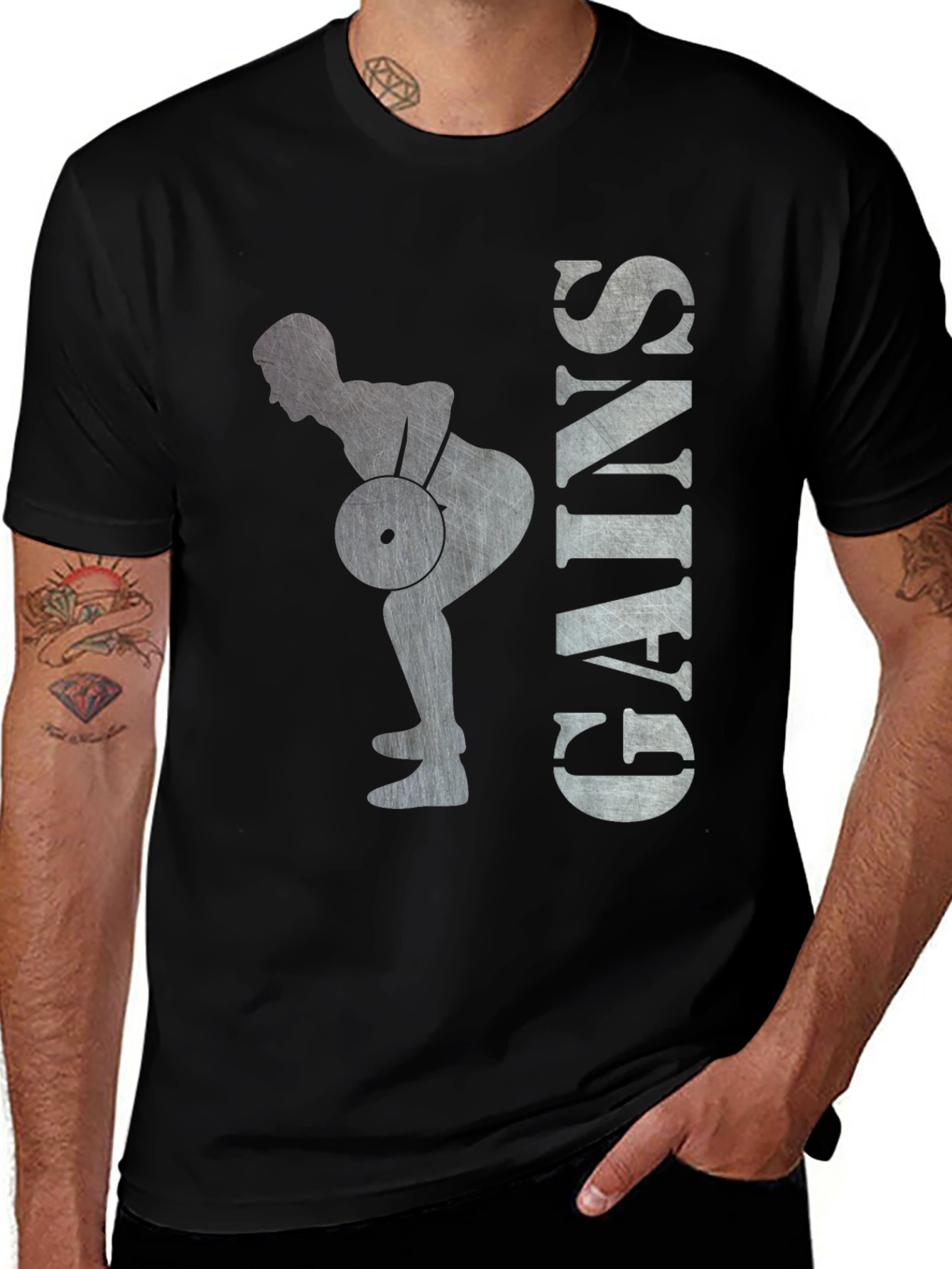 Variant 26 of Gains Lifting Graphic T-Shirt - Black