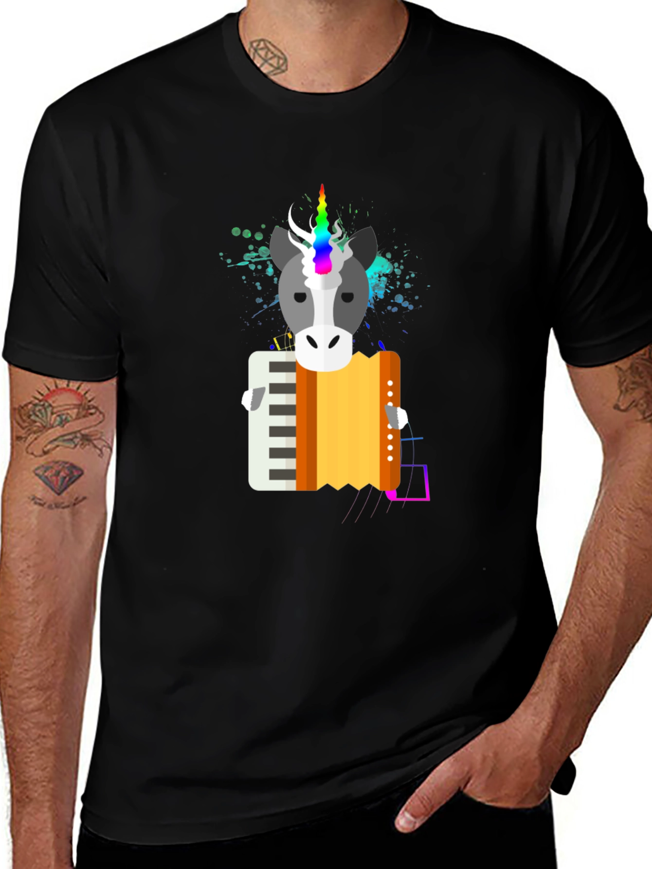 Variant 9 of Unicorn Accordion T-Shirt - Musical Fantasy Tee