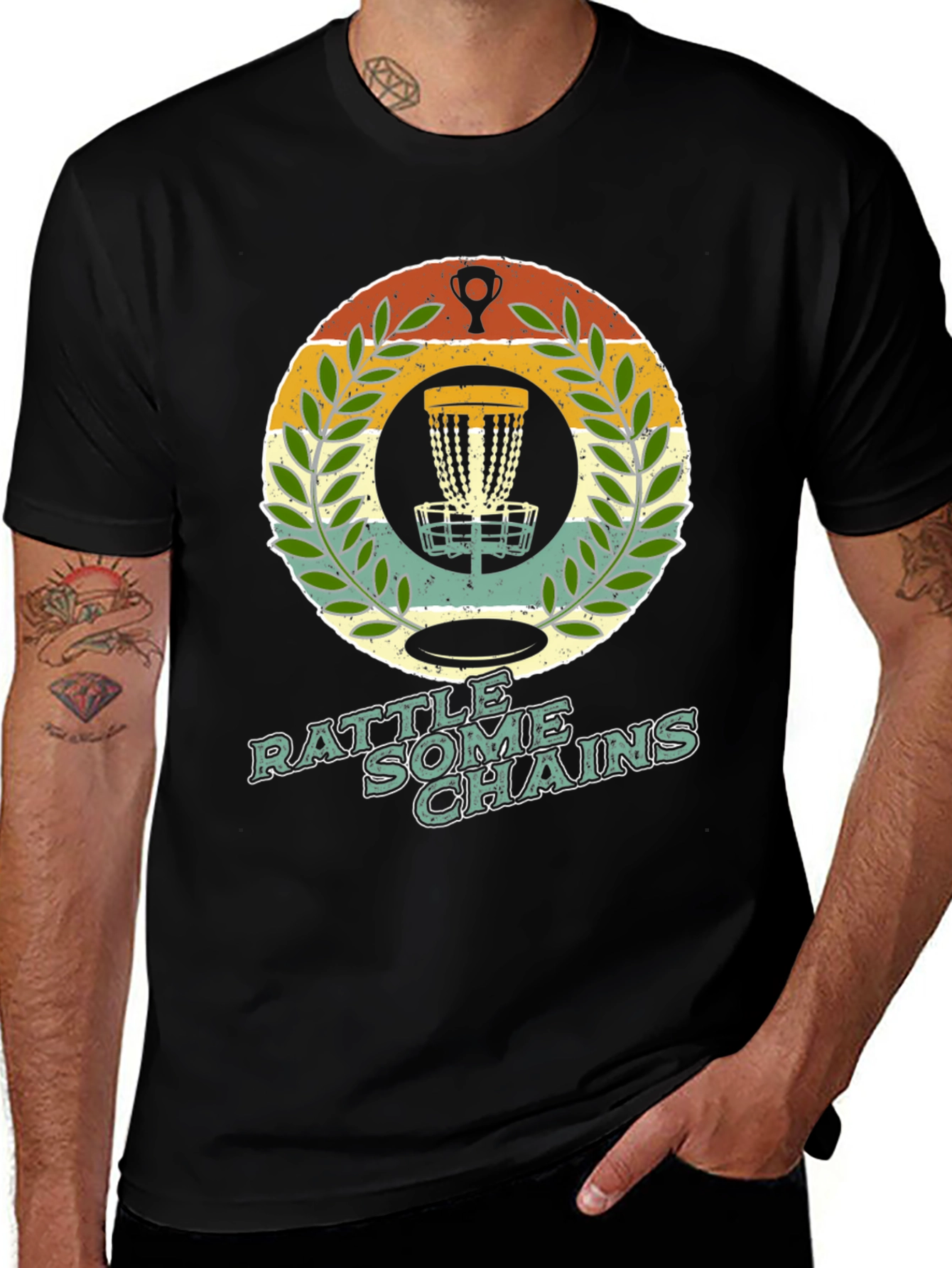 Variant 20 of Rattle Some Chains Disc Golf Graphic Tee