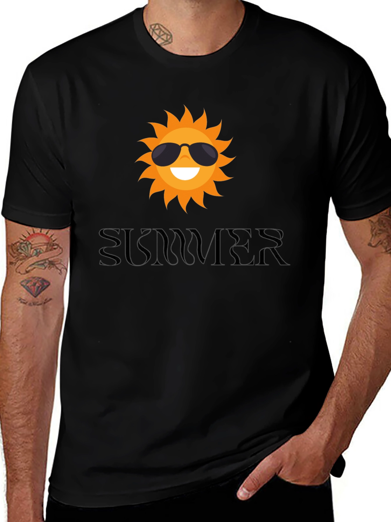 Variant 8 of Summer Sun Graphic Black T-Shirt