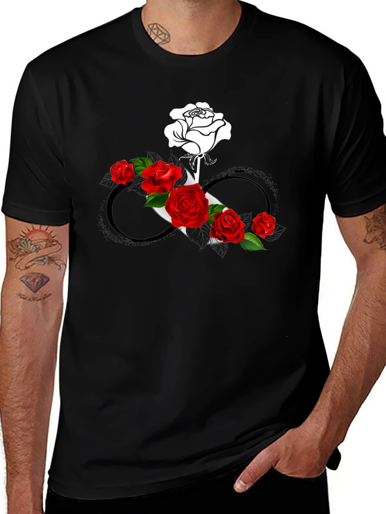 Rose Infinity Graphic Tee - Stylish & Unique Design