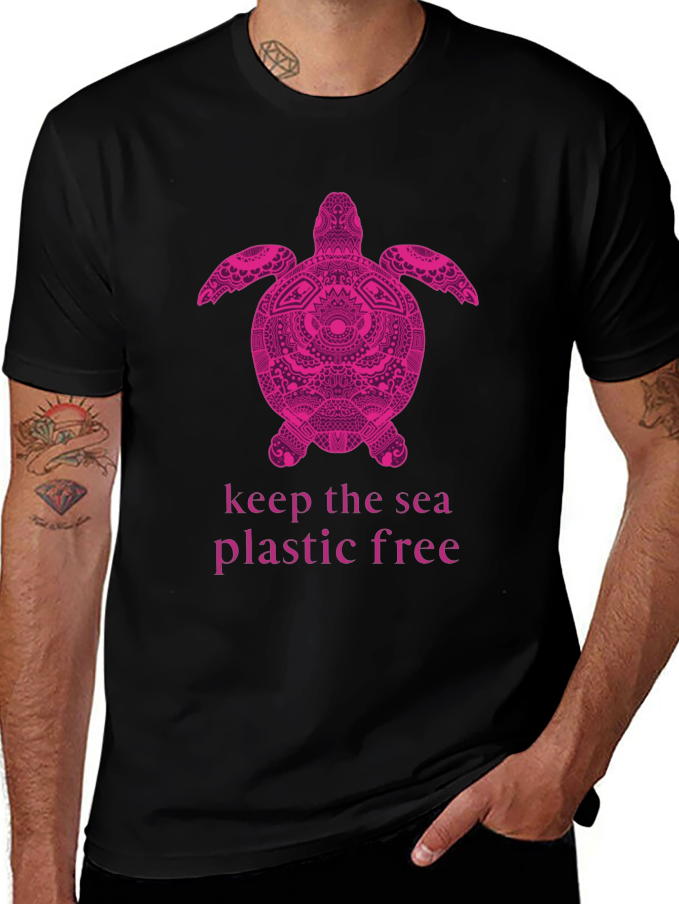 Variant 26 of Keep the Sea Plastic Free Turtle Graphic Tee