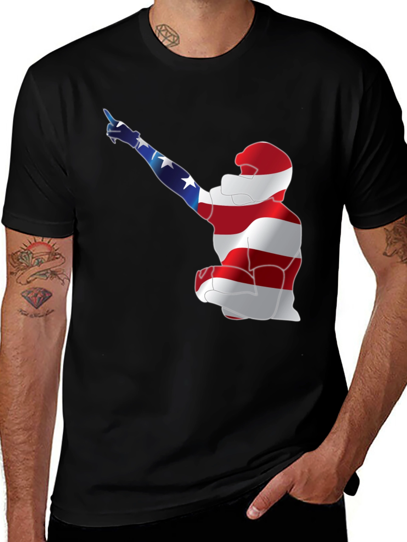 Variant 3 of American Flag Patriotic Graphic T-Shirt
