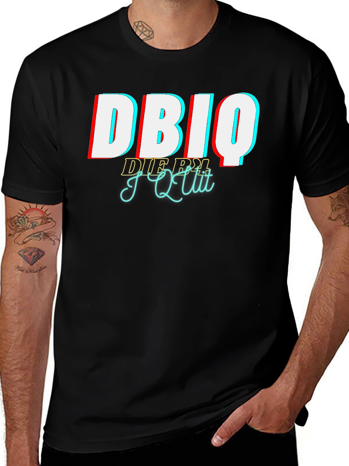 Variant 12 of DBIQ I Quit Men's Graphic Tee - Black