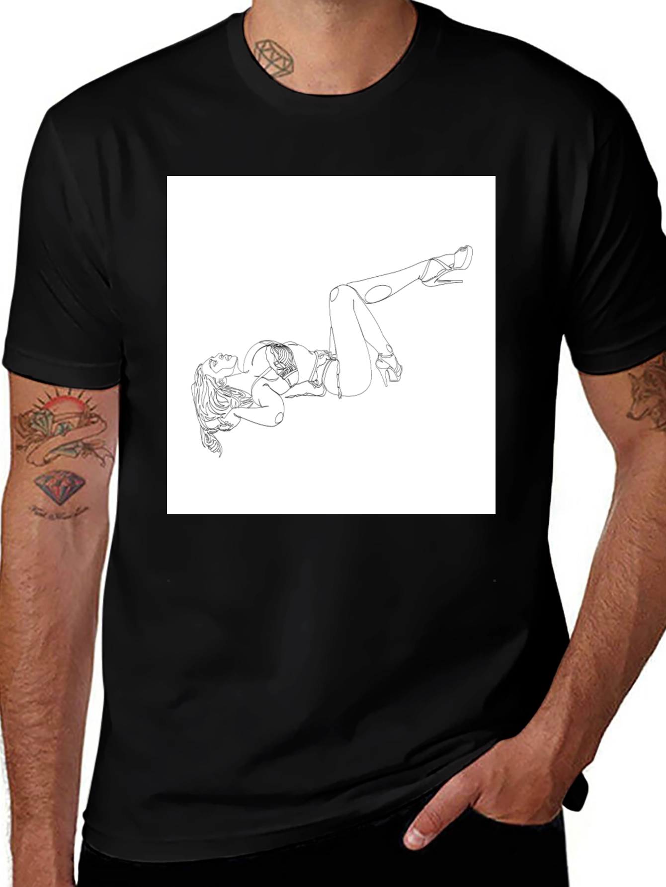 Variant 2 of Line Art Graphic Tee - Modern Art Shirt