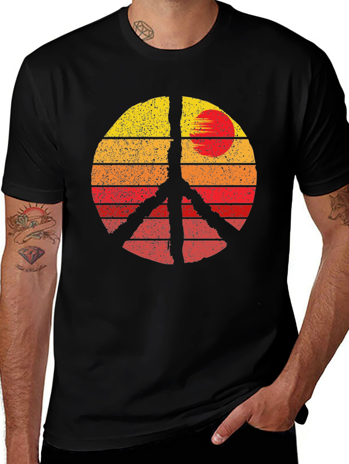 Variant 28 of Retro Sunset Peace Sign T-Shirt