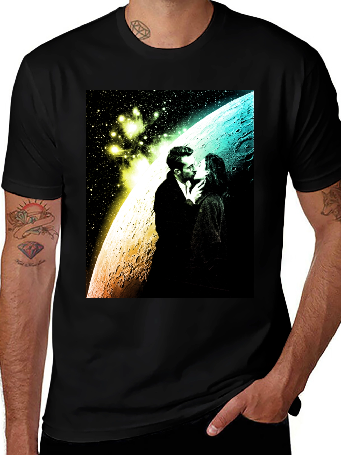 Variant 28 of Romantic Space Kiss Graphic Tee