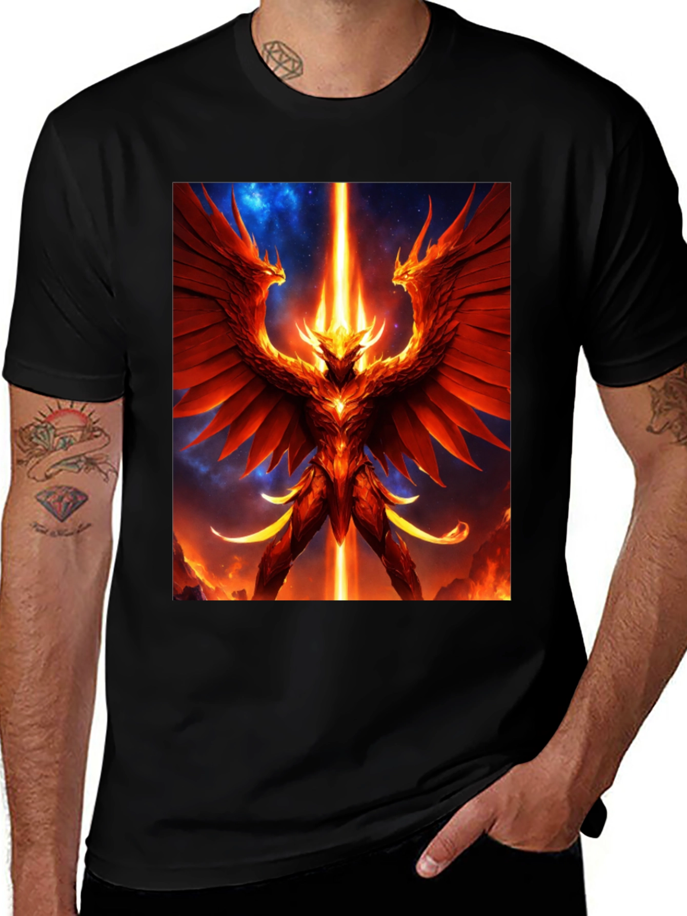 Variant 4 of Phoenix Firebird Graphic Print T-Shirt