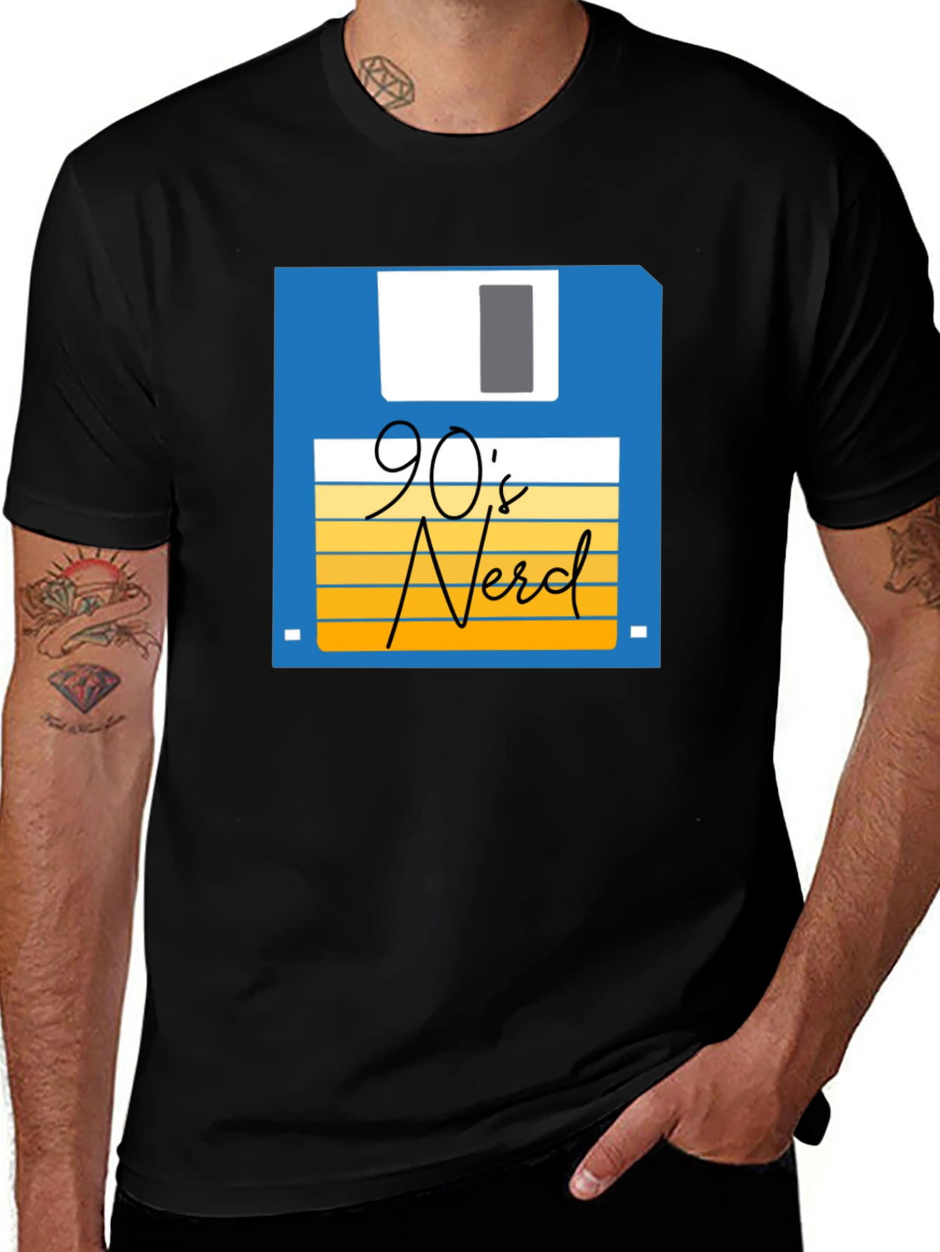 Variant 18 of 90's Nerd T-Shirt - Retro Floppy Disk Design