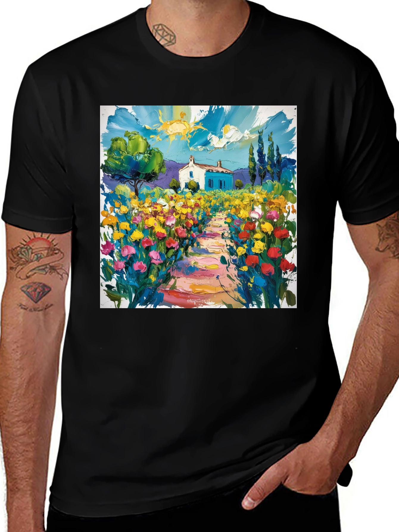 Variant 26 of Vibrant Landscape Graphic Tee - Artistic Impression