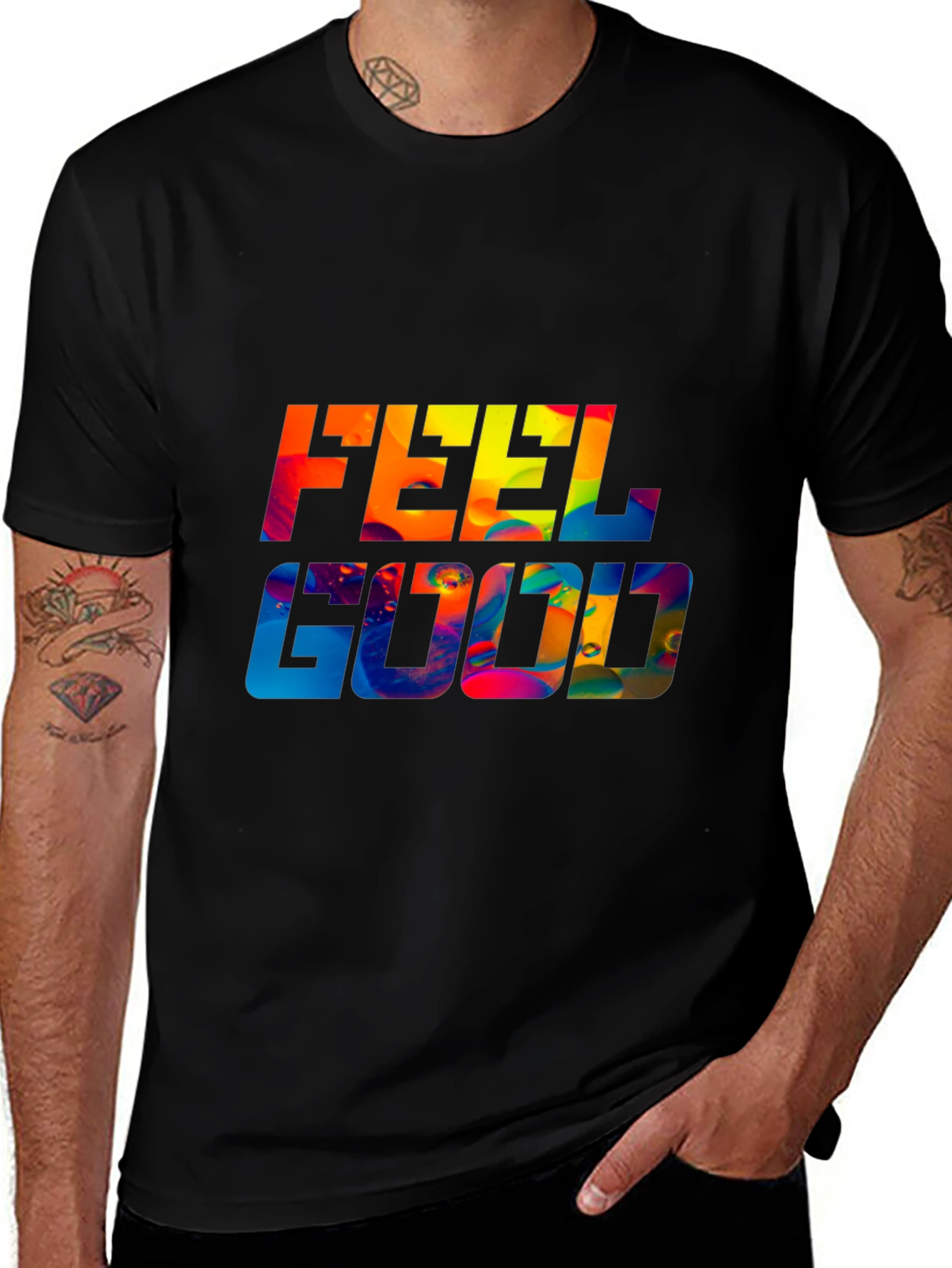 Feel Good Black Graphic Tee