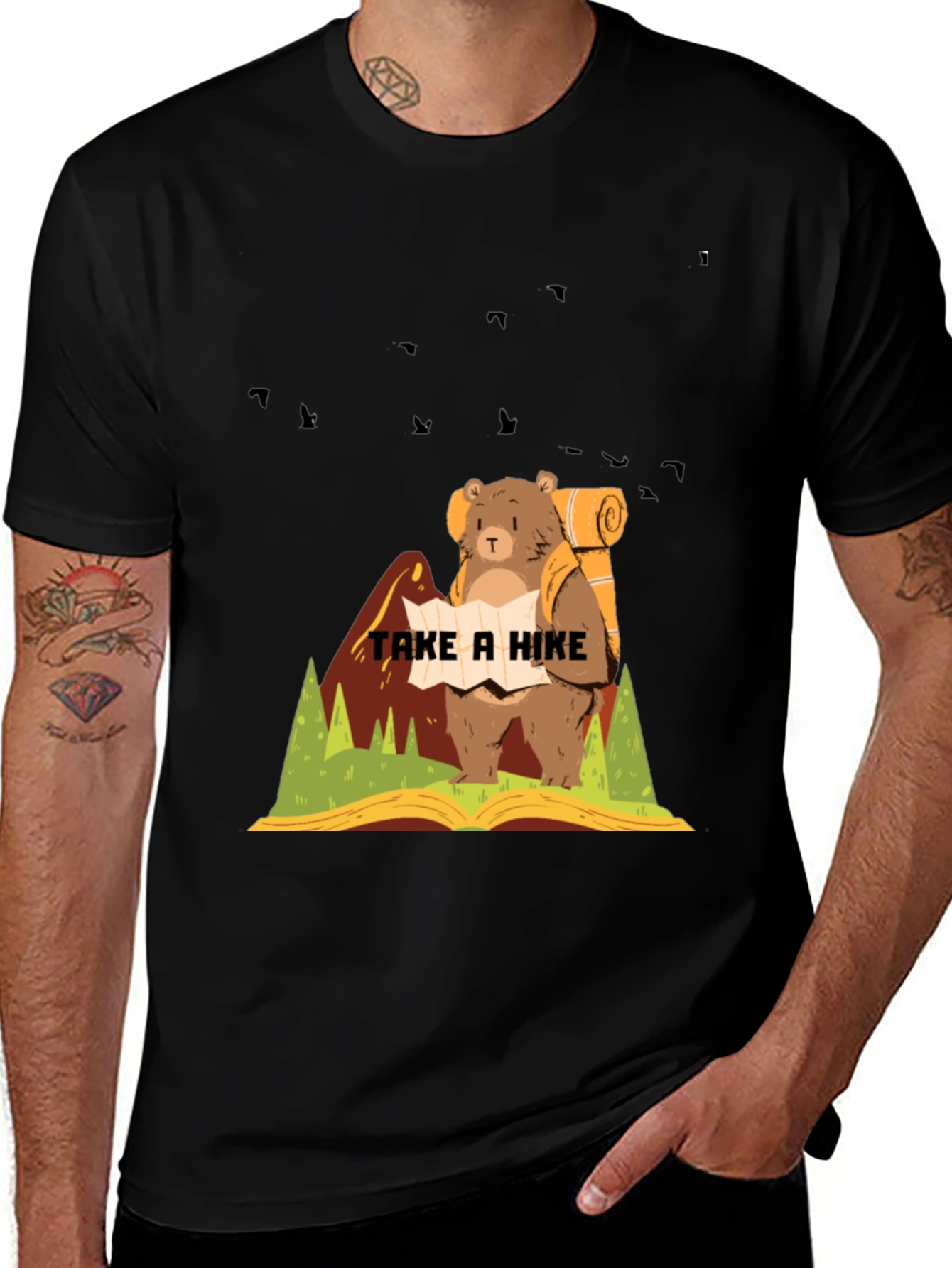 Variant 29 of Hiking Bear Graphic T-Shirt - Adventure Ready!