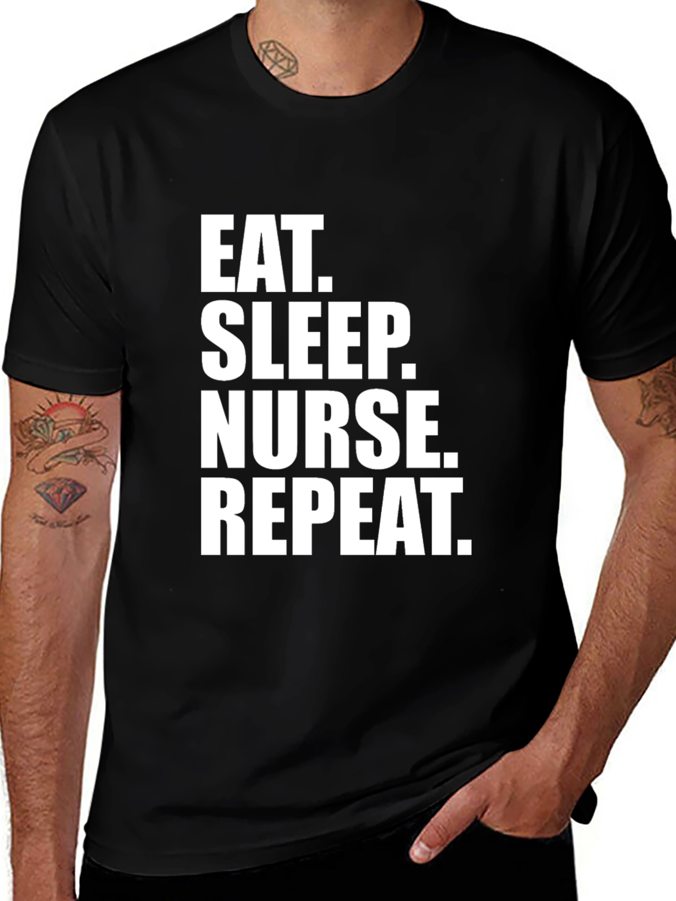 Variant 15 of Eat Sleep Nurse Repeat Black T-Shirt
