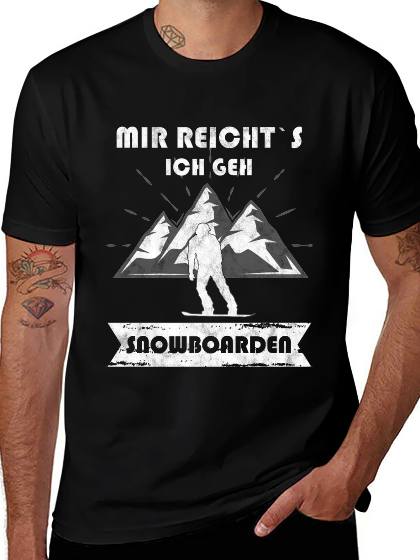 Black Mir Reicht's Snowboard T-Shirt main image