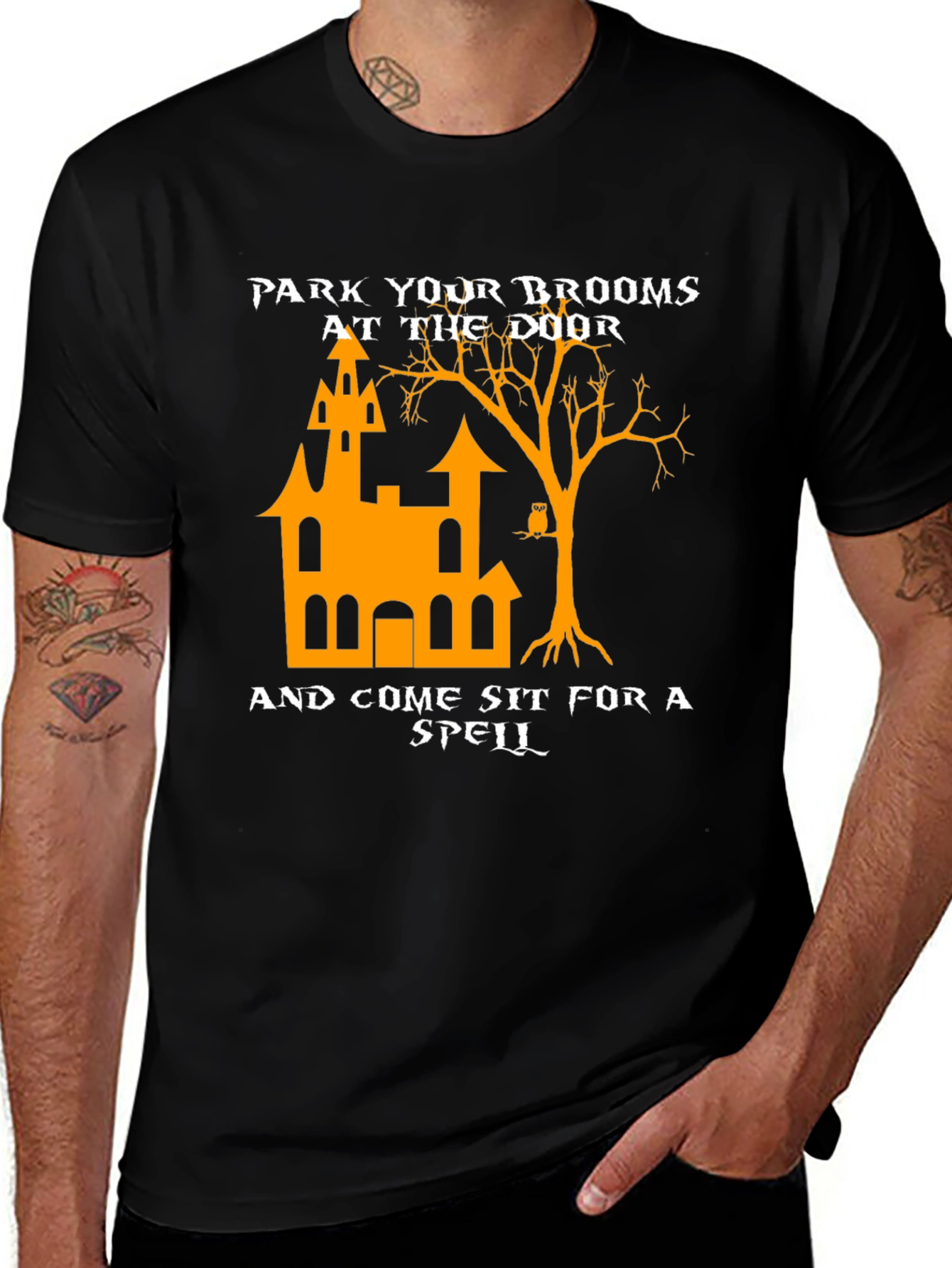Halloween T-Shirt - Park Your Brooms and Sit for a Spell
