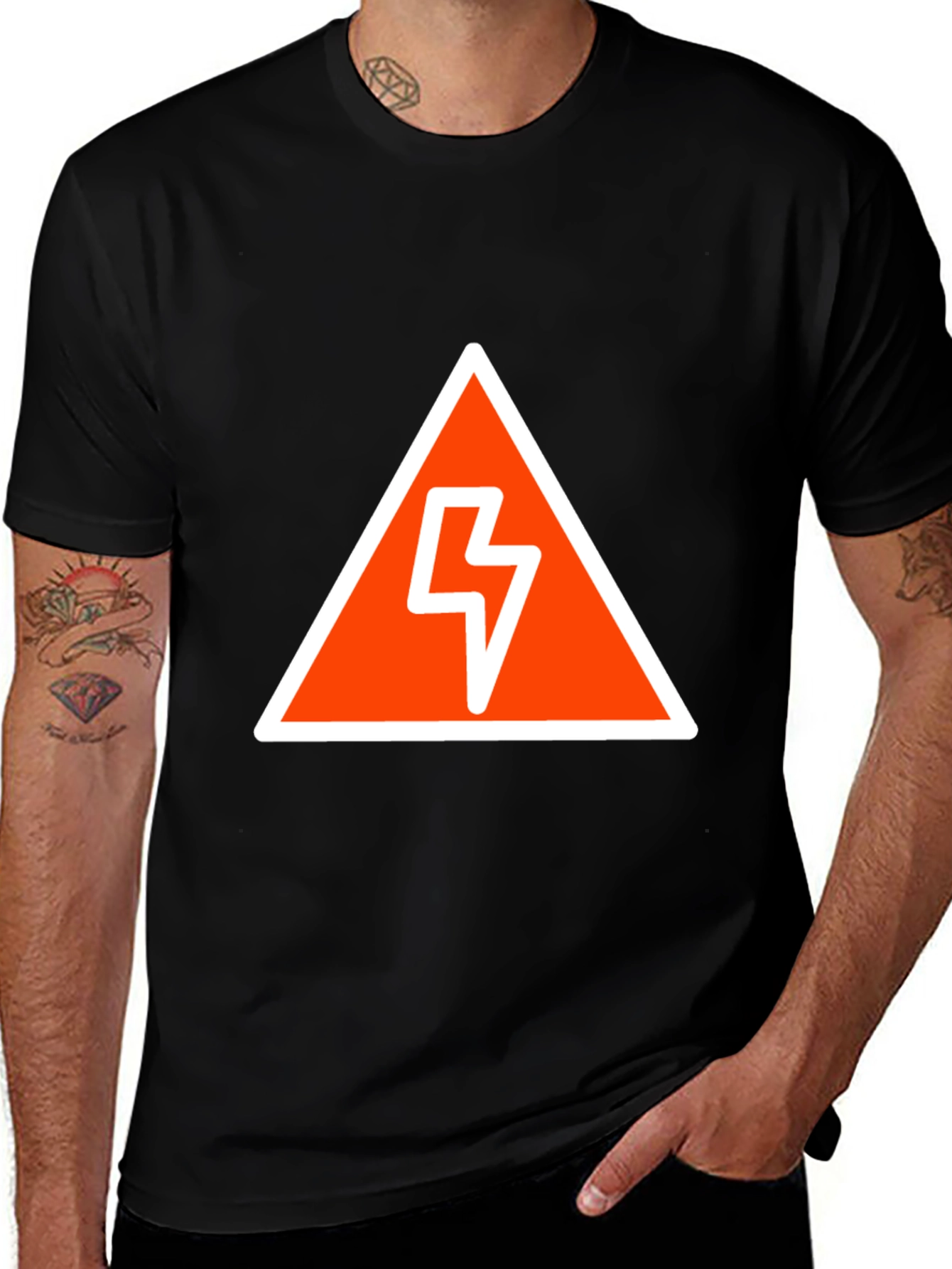 Orange Lightning Bolt Graphic Tee