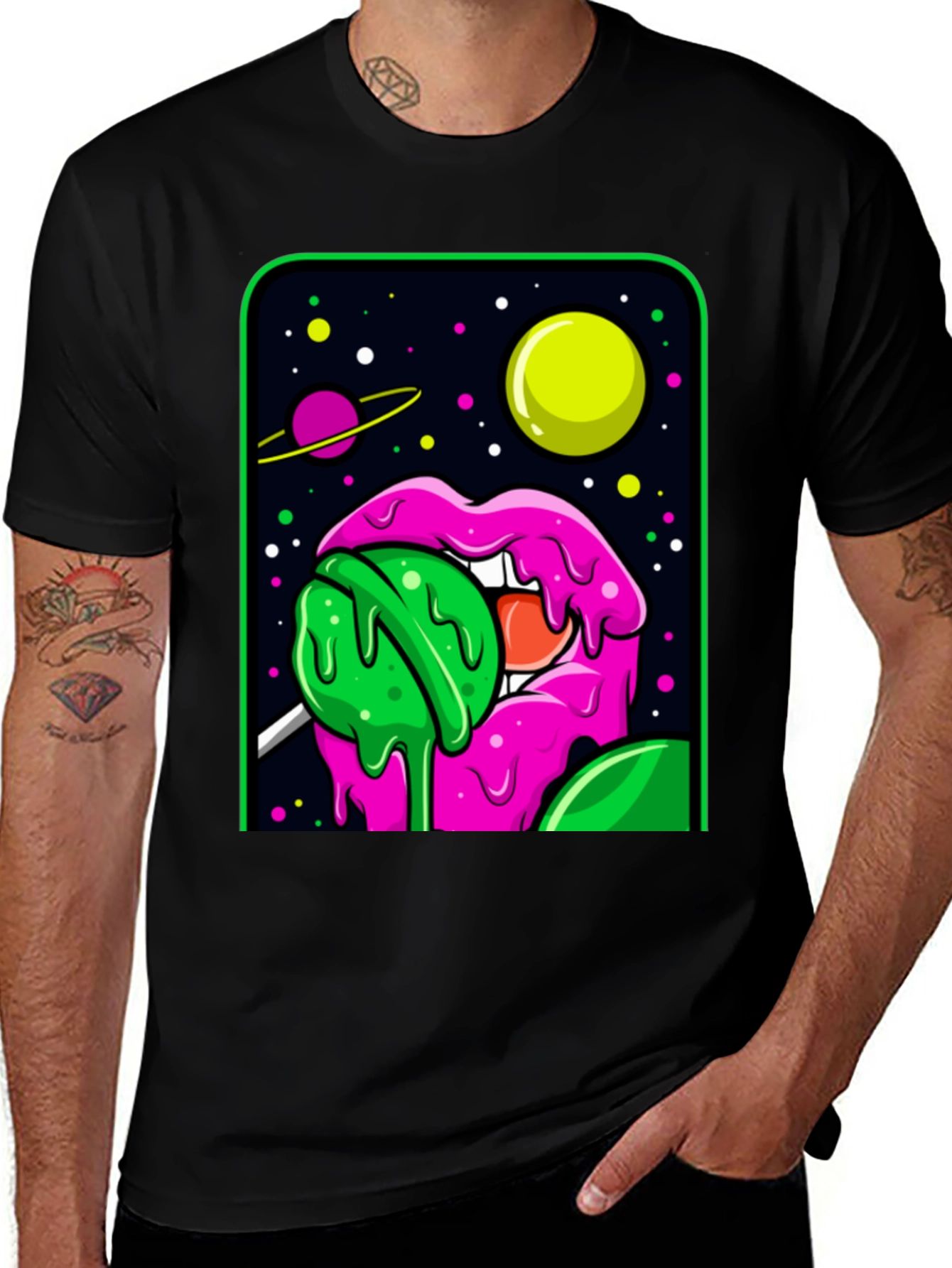 Variant 11 of Space Lips Lollipop Graphic T-Shirt