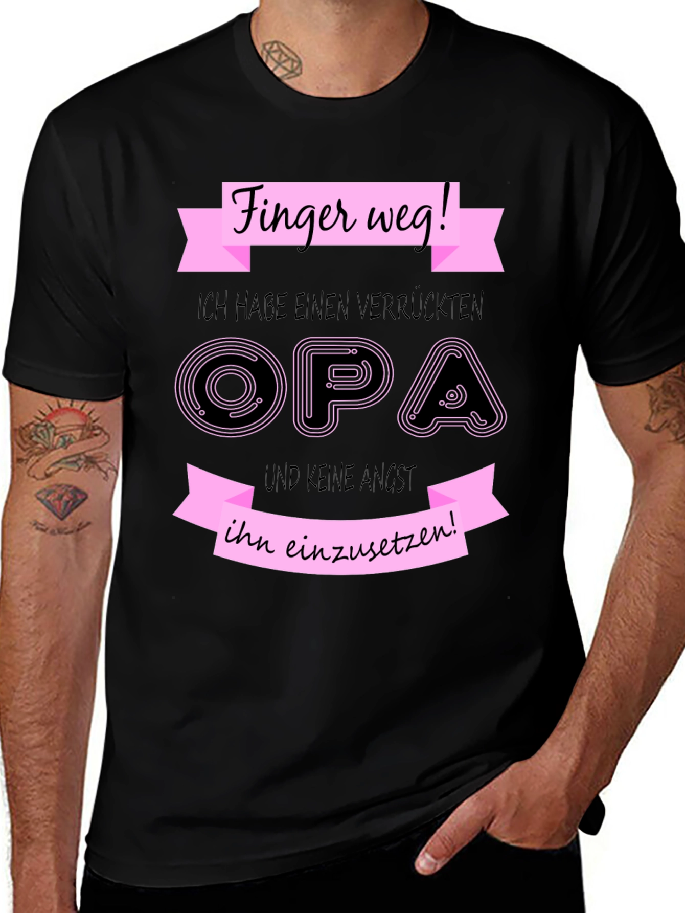 Variant 16 of Funny Grandpa T-Shirt - "Finger weg!"
