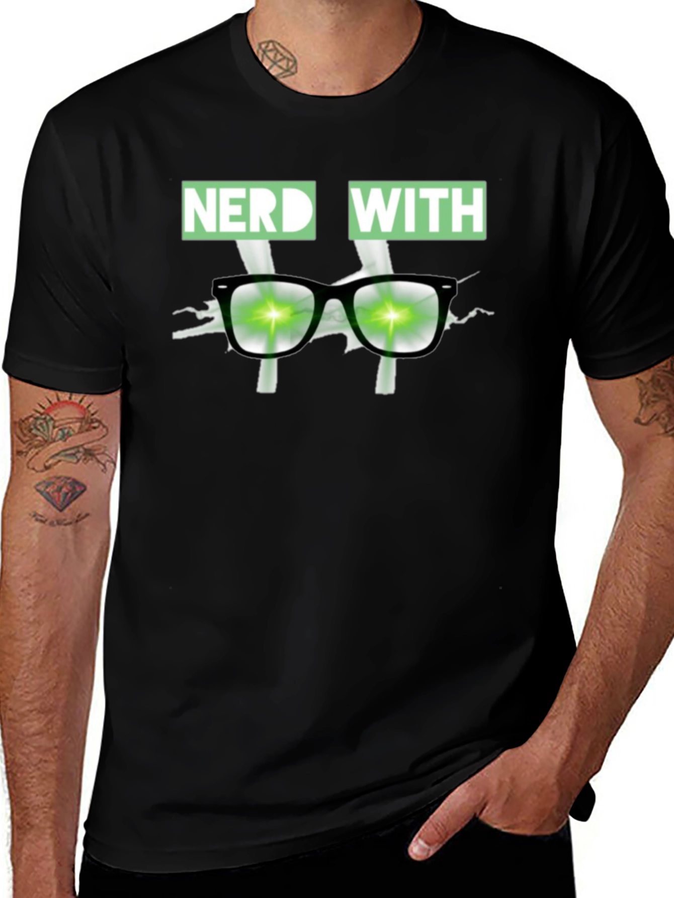 Variant 28 of Nerd With Glasses Graphic T-Shirt