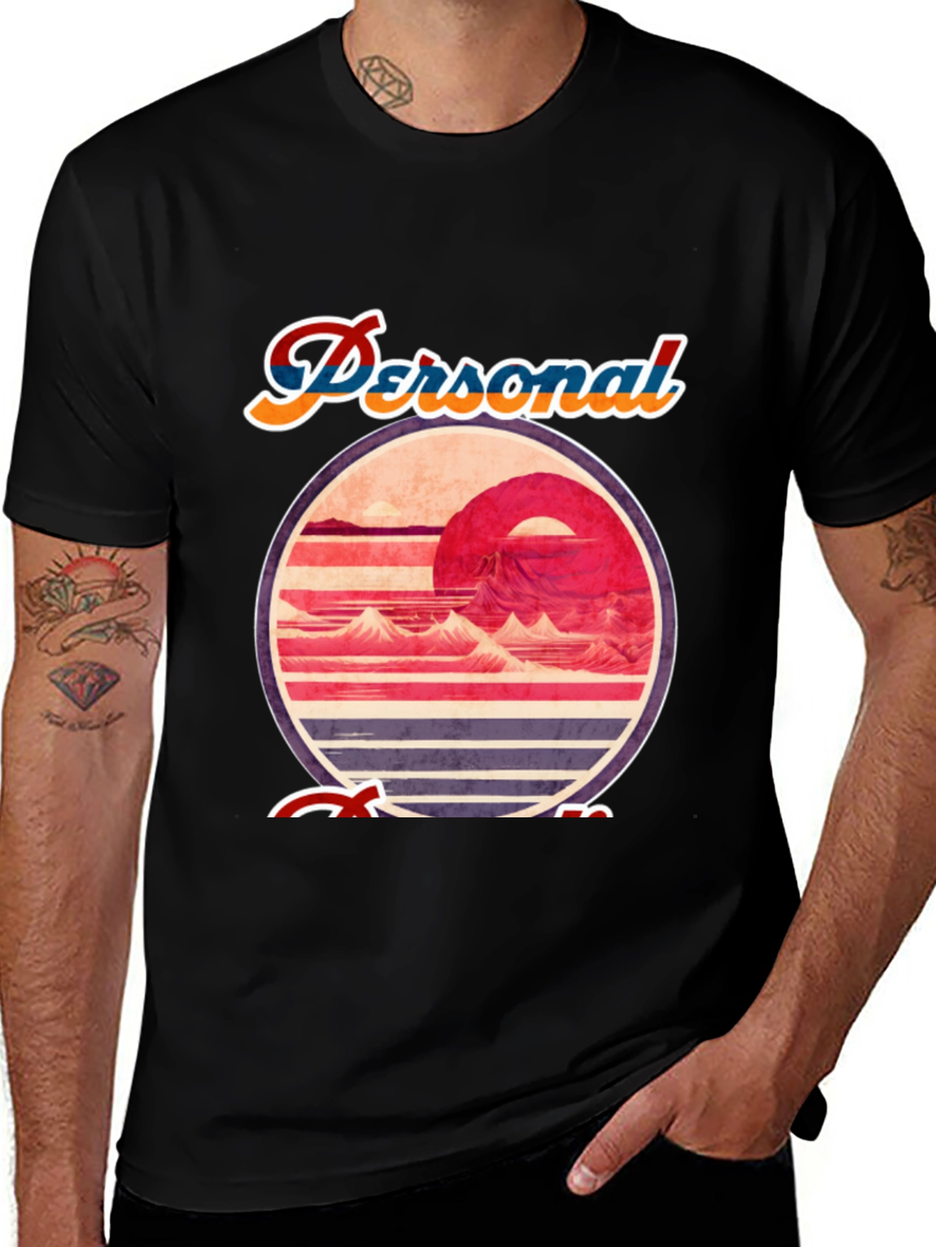 Variant 2 of Retro Sunset Graphic Tee - Personal Escape T-Shirt