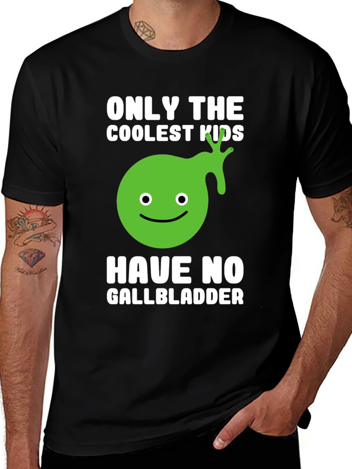 Variant 11 of Coolest Kids No Gallbladder Funny Graphic T-Shirt
