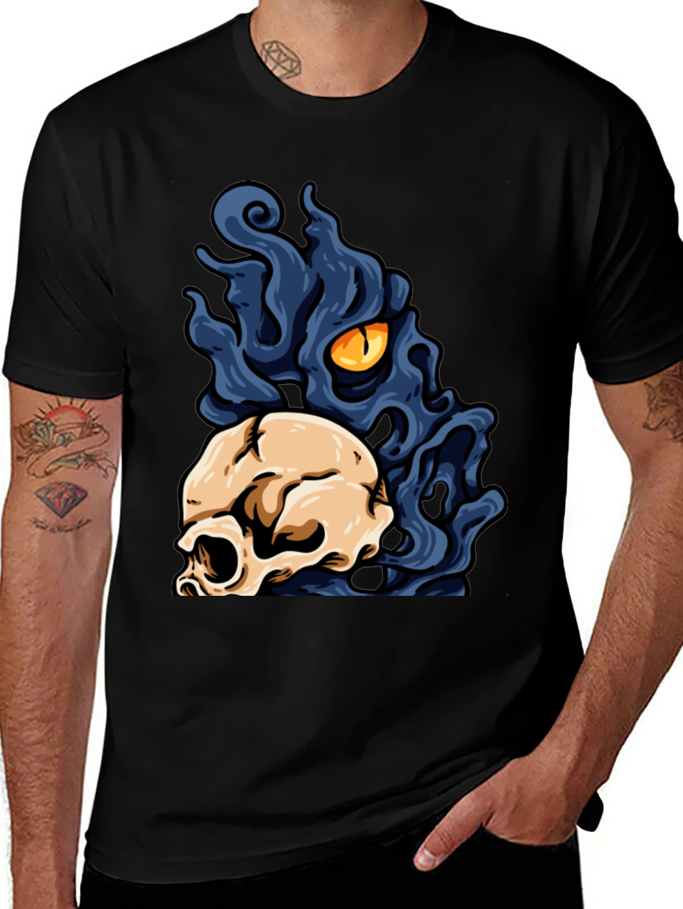 Variant 11 of Skull & Monster Eye Graphic Tee