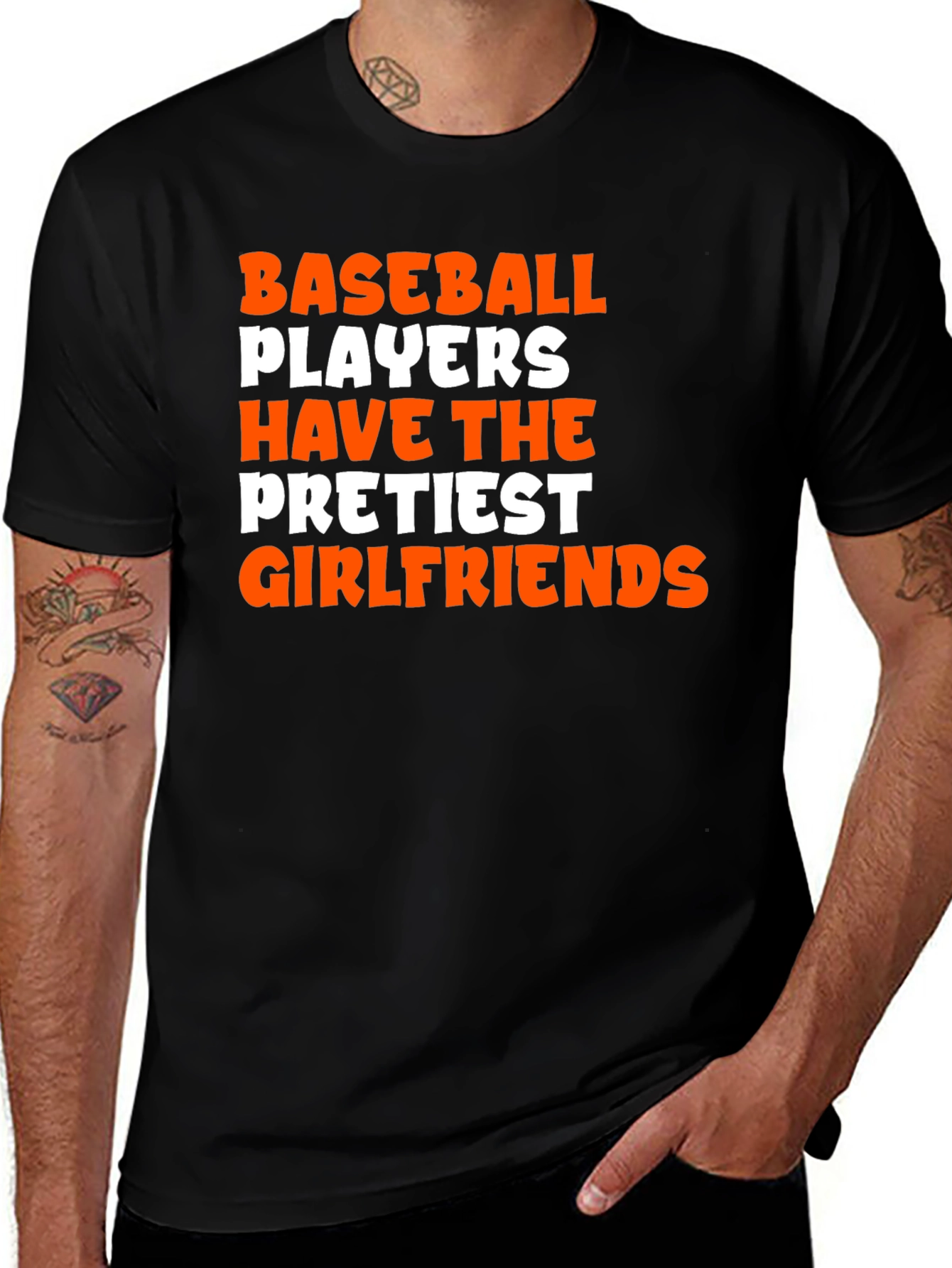 Variant 30 of Baseball Player Prettiest Girlfriend Graphic T-Shirt