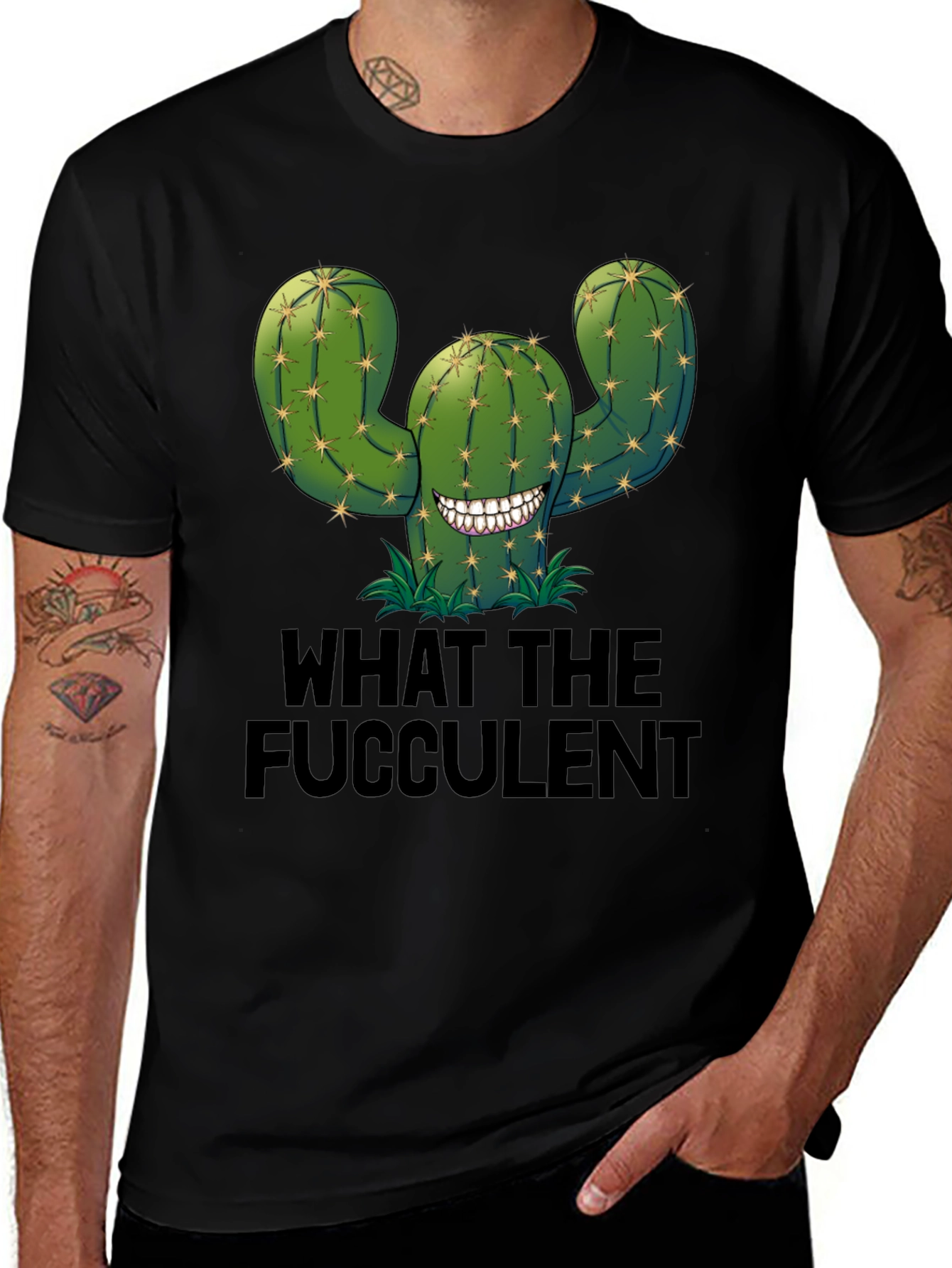 Variant 28 of Funny Cactus 'What the Fucculent' Graphic Tee