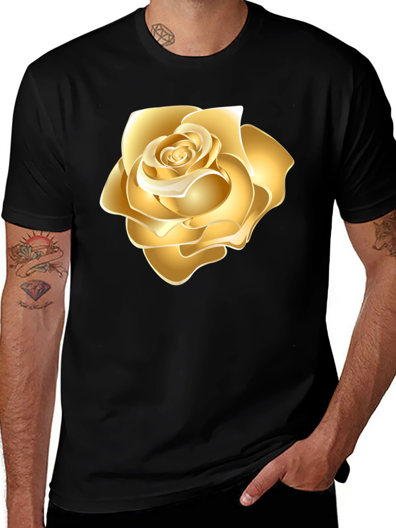 Golden Rose Black T-Shirt