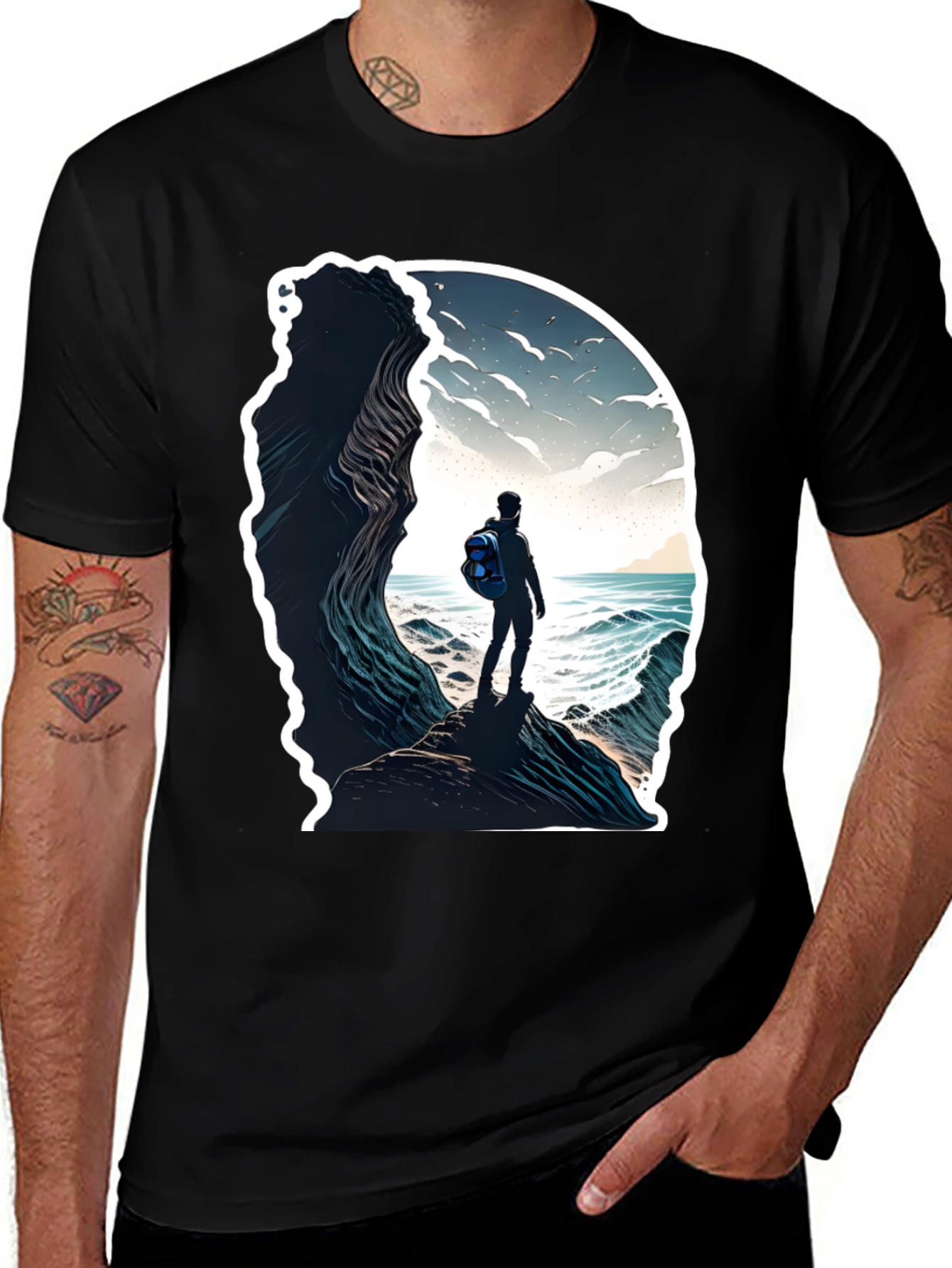 Variant 5 of Ocean View Graphic Tee - Adventure Awaits
