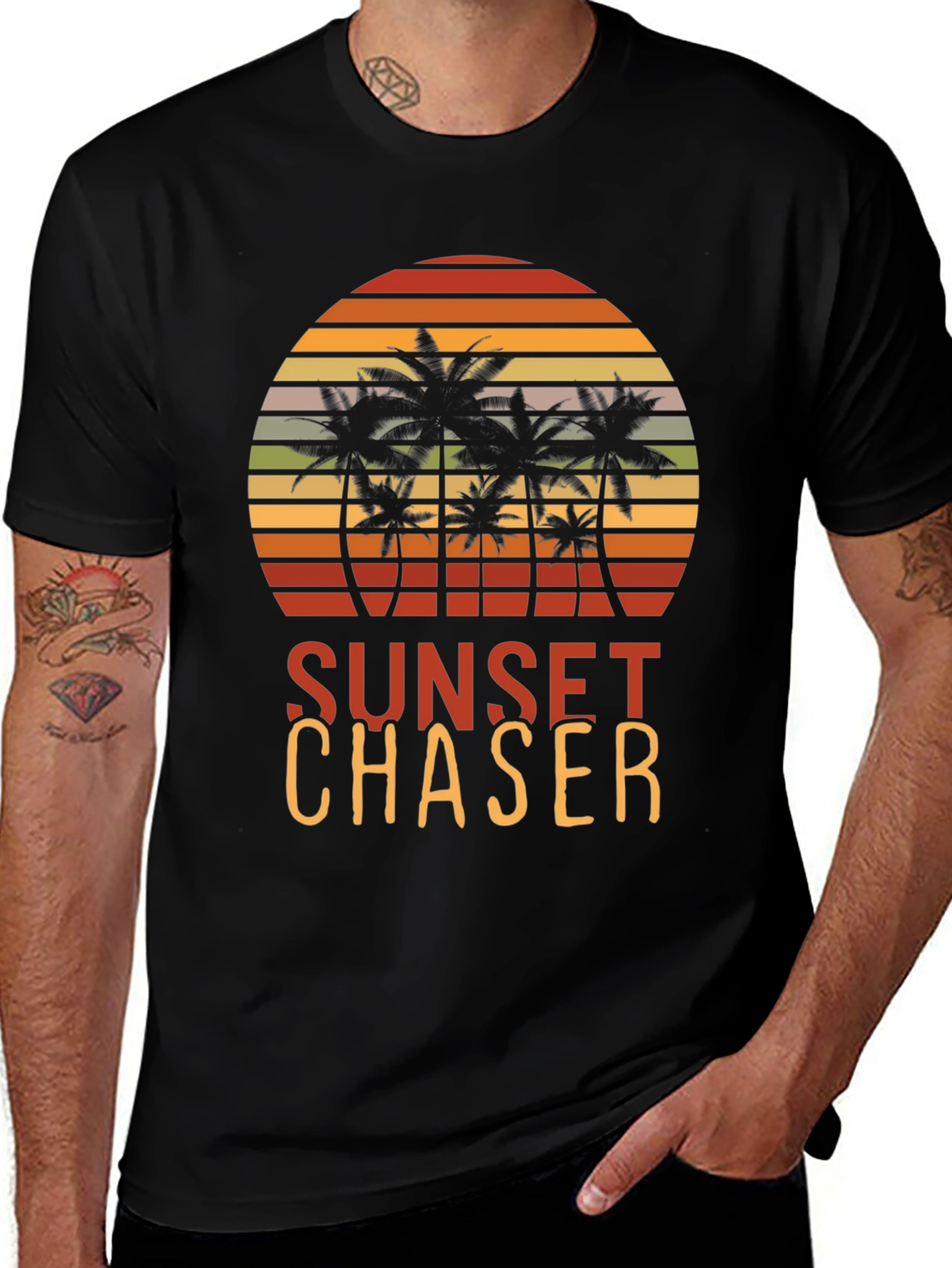 Variant 17 of Sunset Chaser Palm Tree Graphic Tee