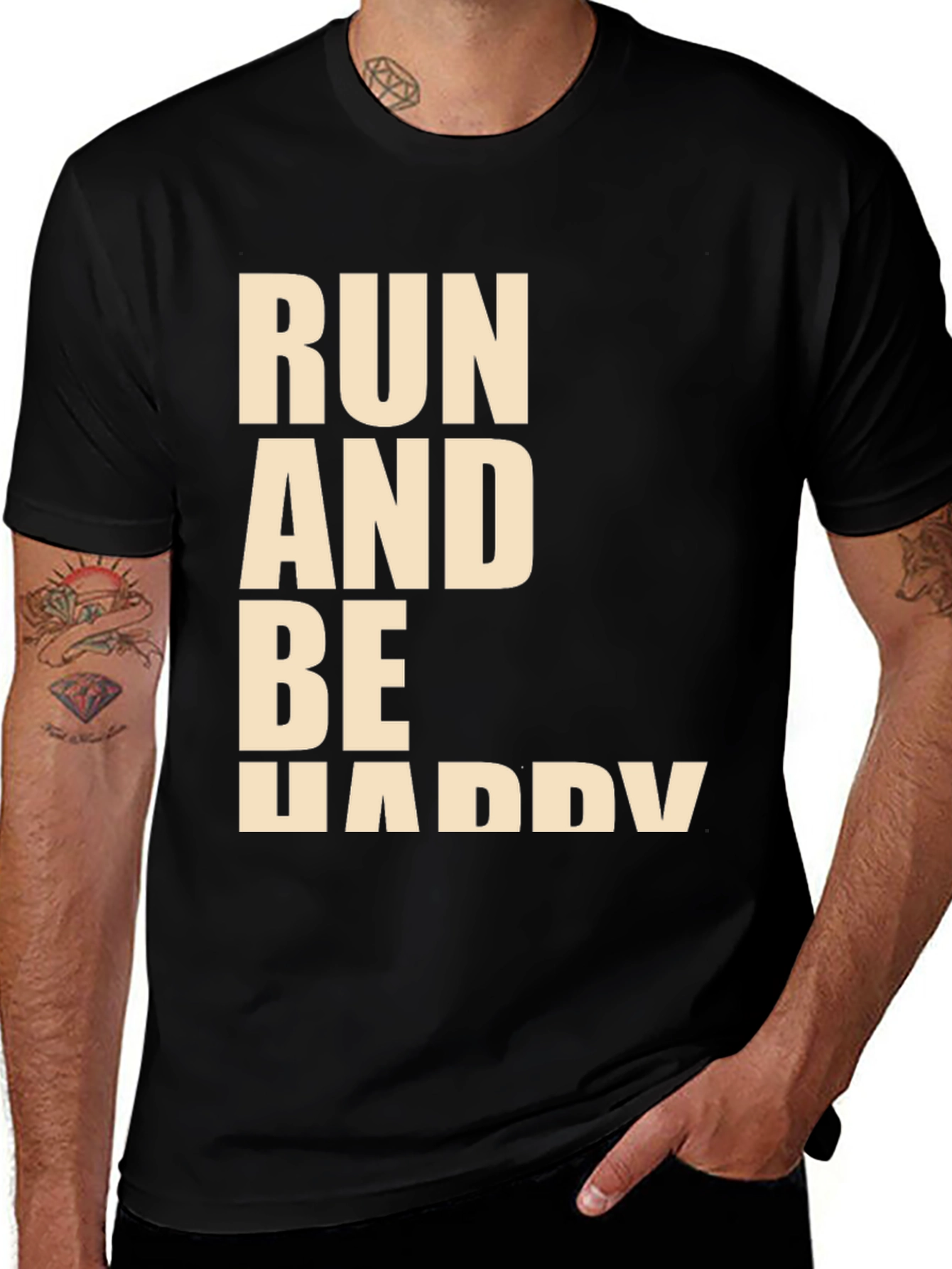 Variant 25 of Run And Be Happy Graphic T-Shirt