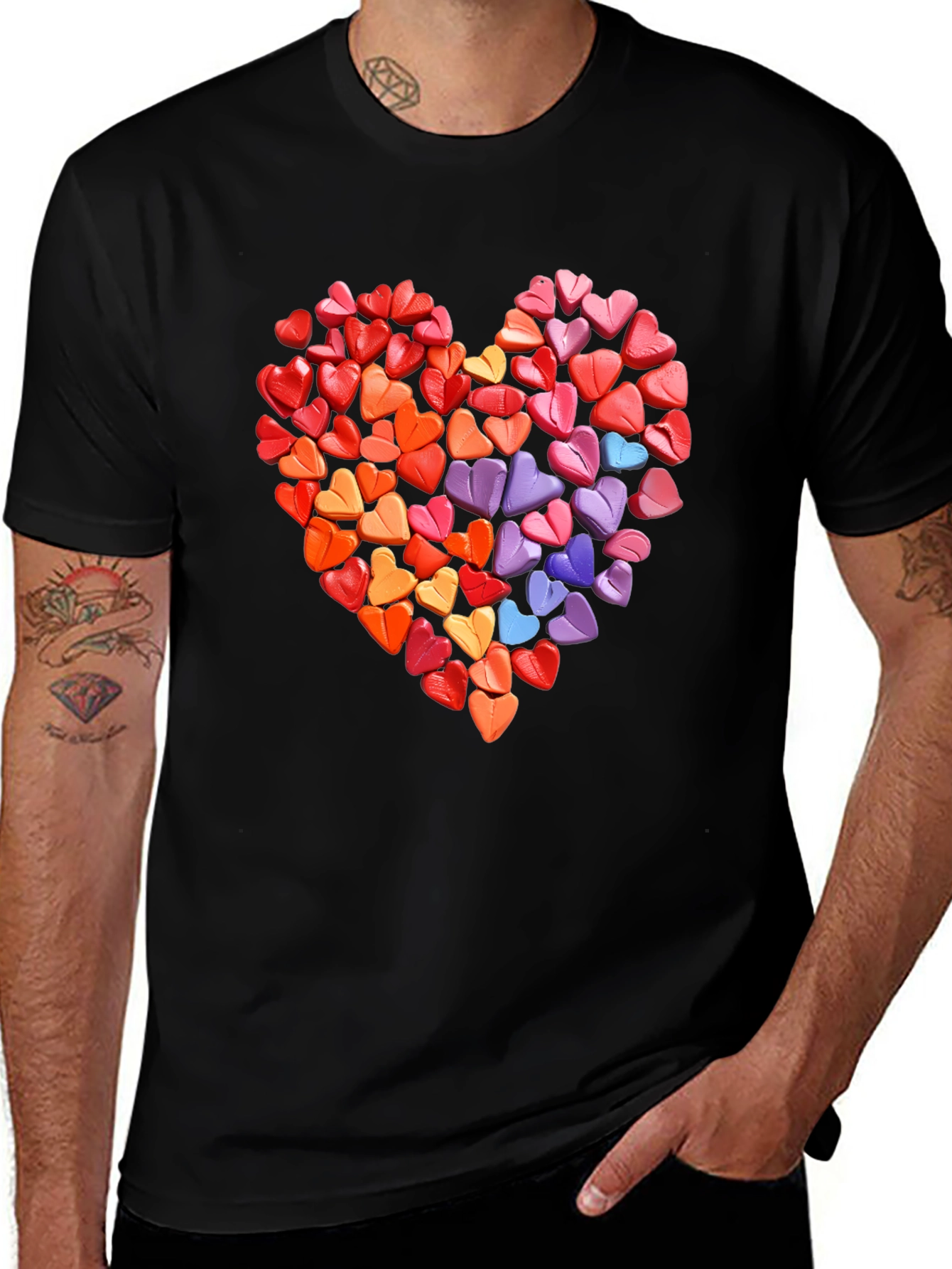 Variant 21 of Heart of Hearts Black T-Shirt
