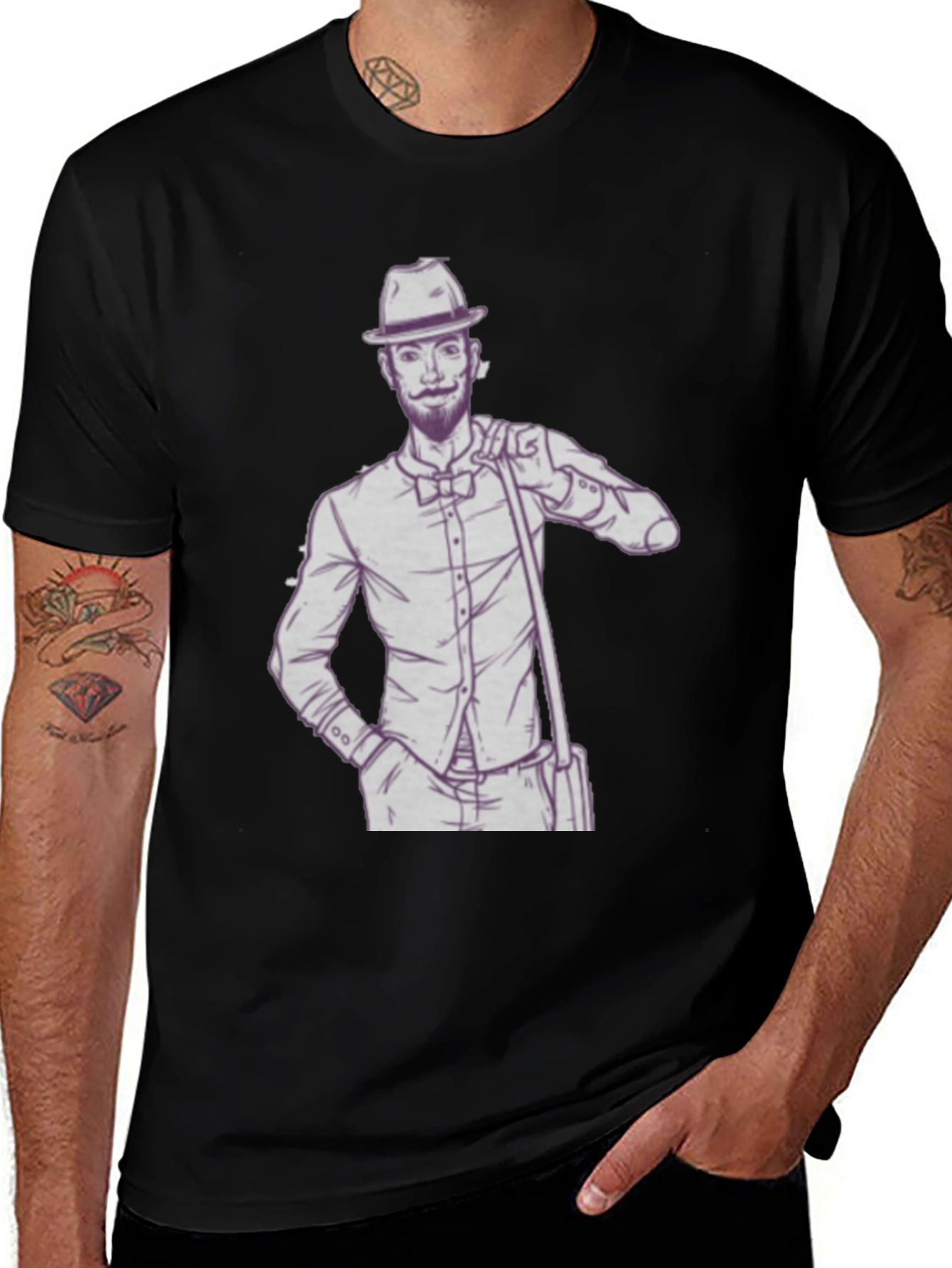 Variant 8 of Dapper Gent T-Shirt - Illustrated Design
