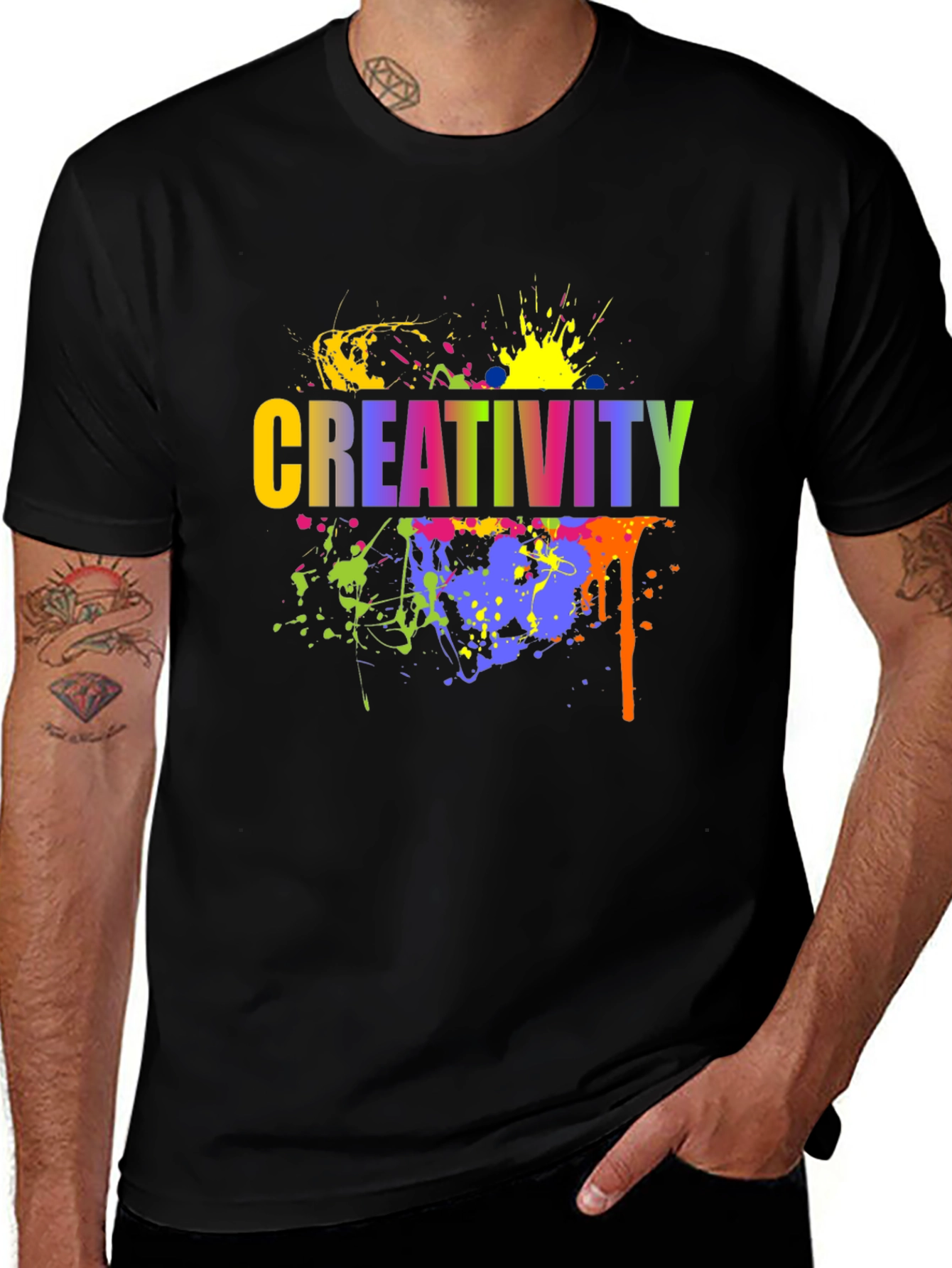 Variant 27 of Creativity Splatter Graphic Tee - Bold Colorful Design