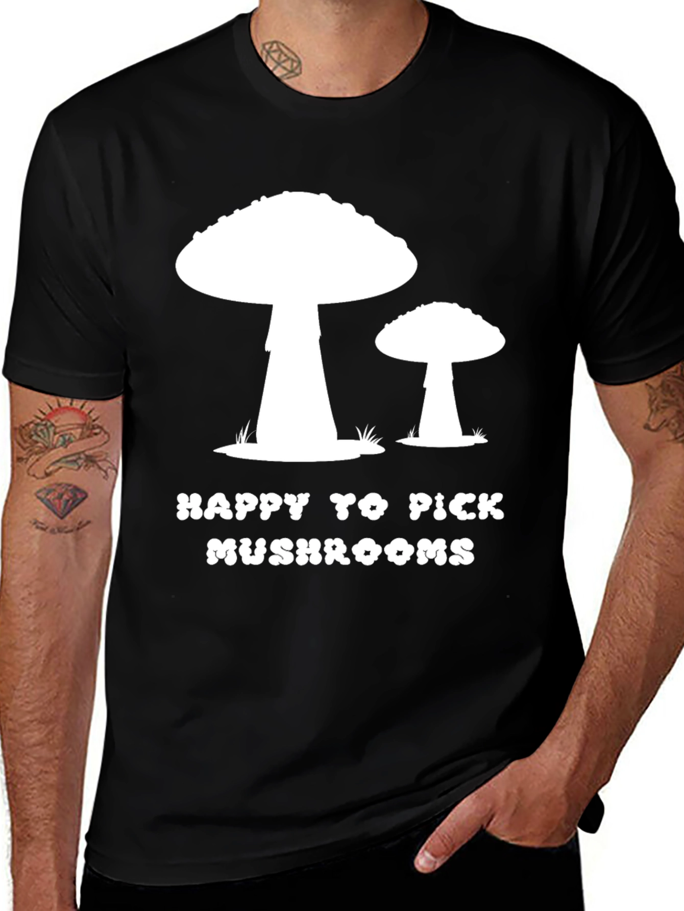 Variant 20 of Mushroom Picker Black T-Shirt
