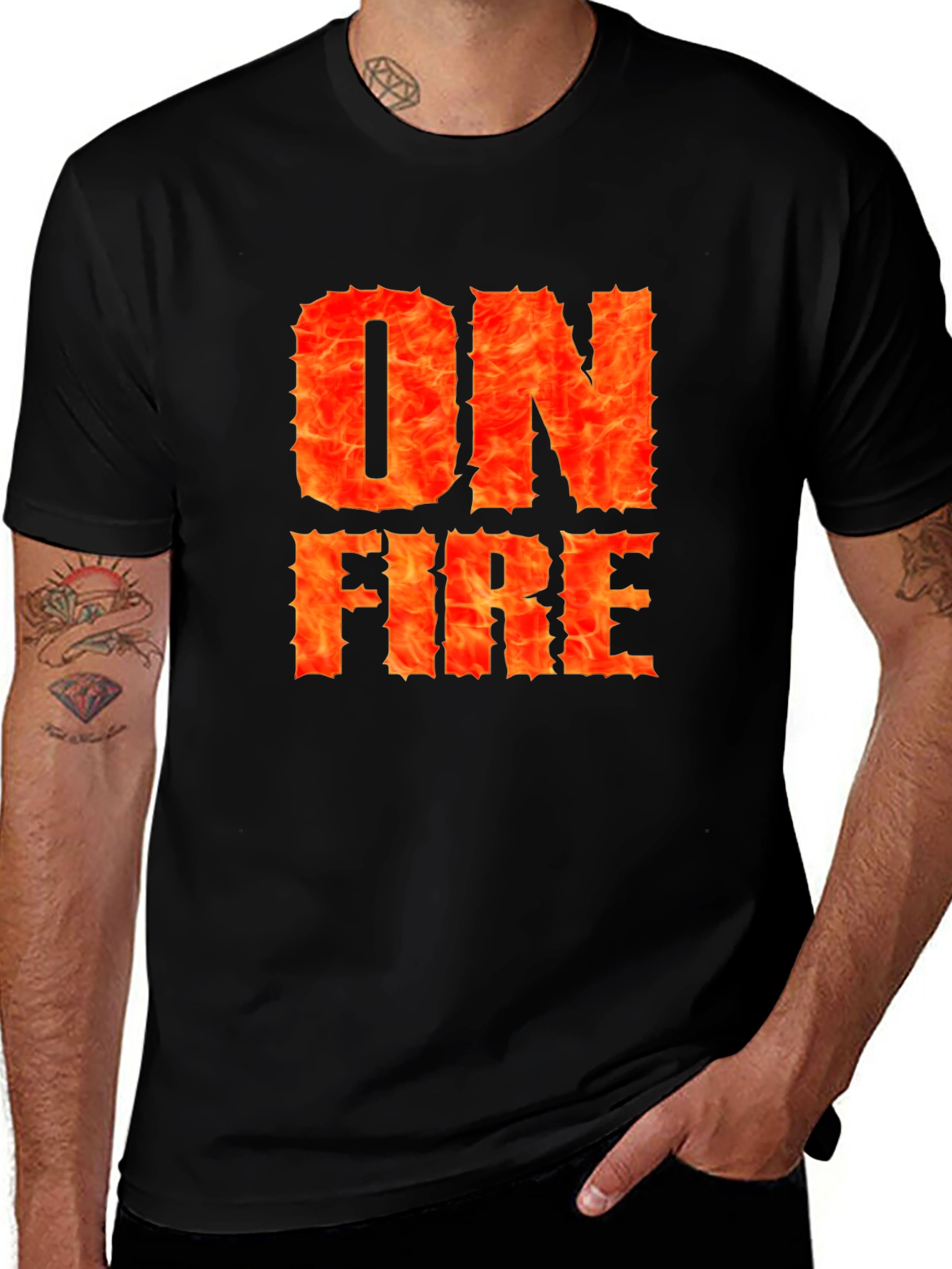 Variant 9 of On Fire Graphic T-Shirt - Bold Statement Tee