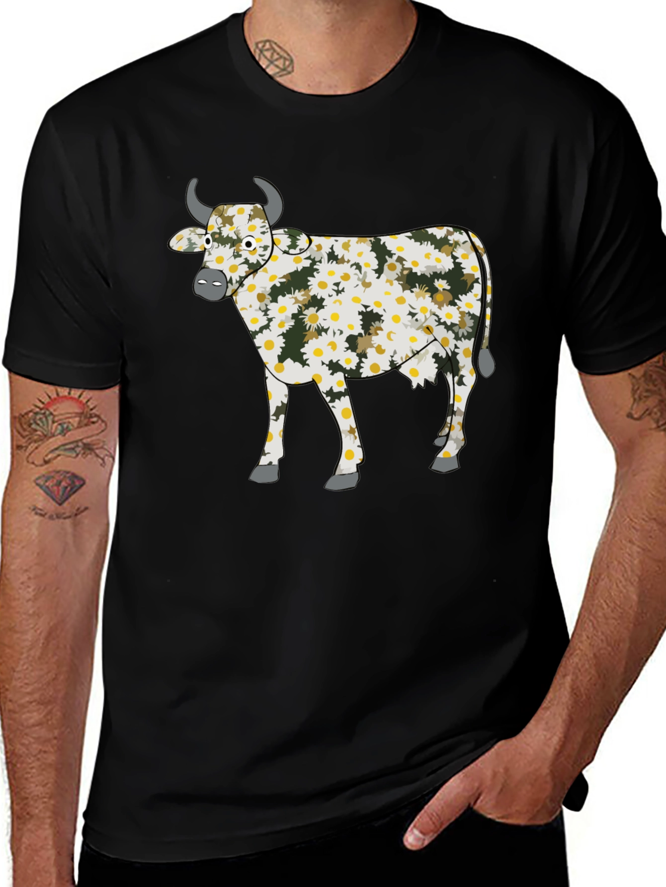 Variant 23 of Daisy Cow T-Shirt - Quirky Graphic Tee