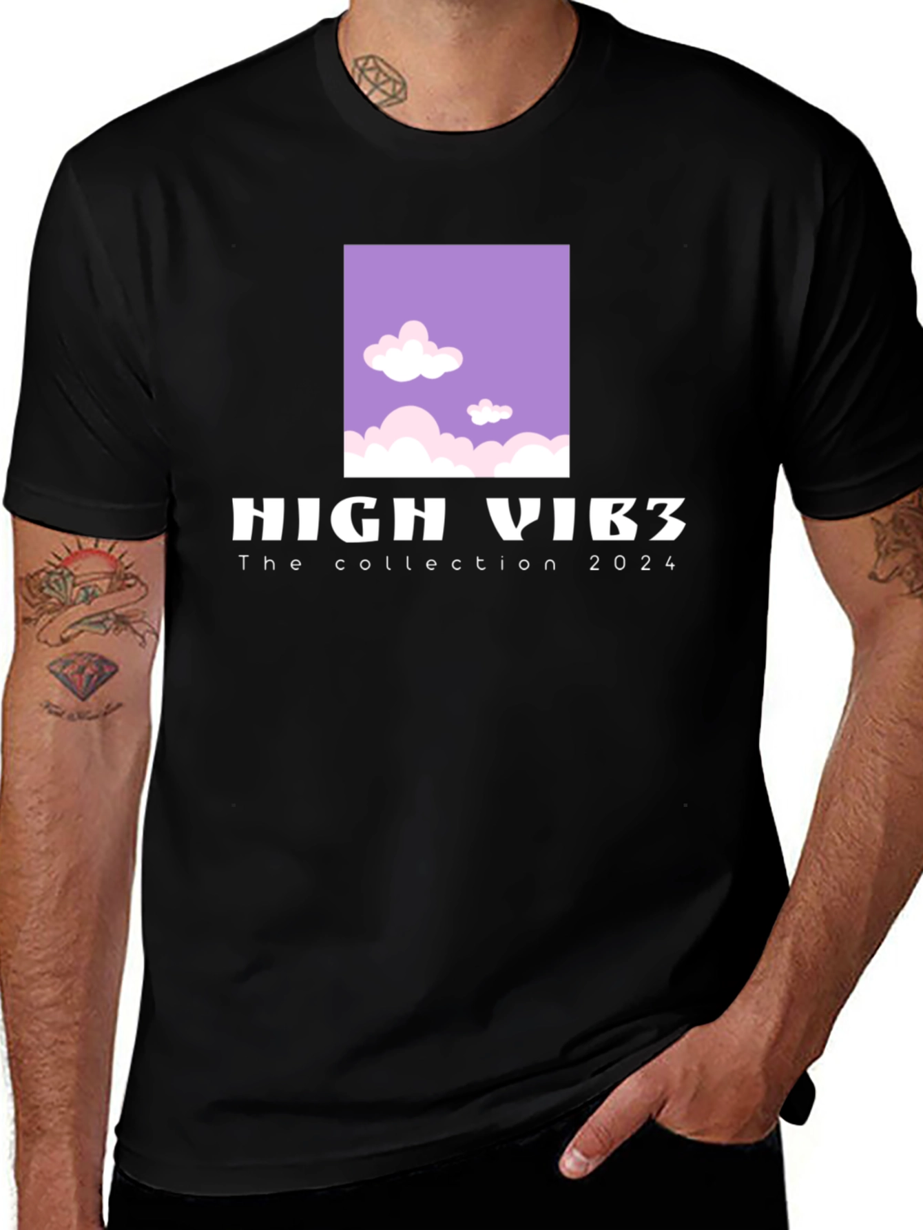 Variant 2 of High Vib3s 2024 Collection Black Graphic Tee