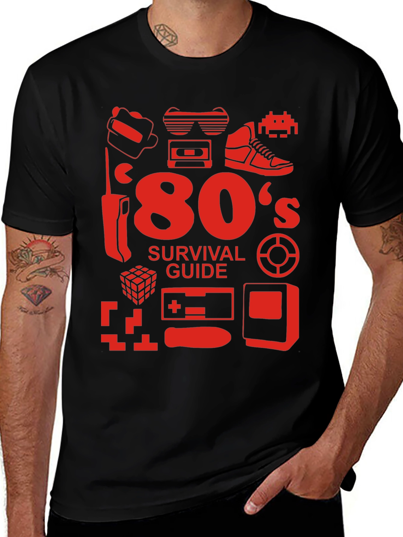 Variant 14 of 80's Survival Guide Black T-Shirt
