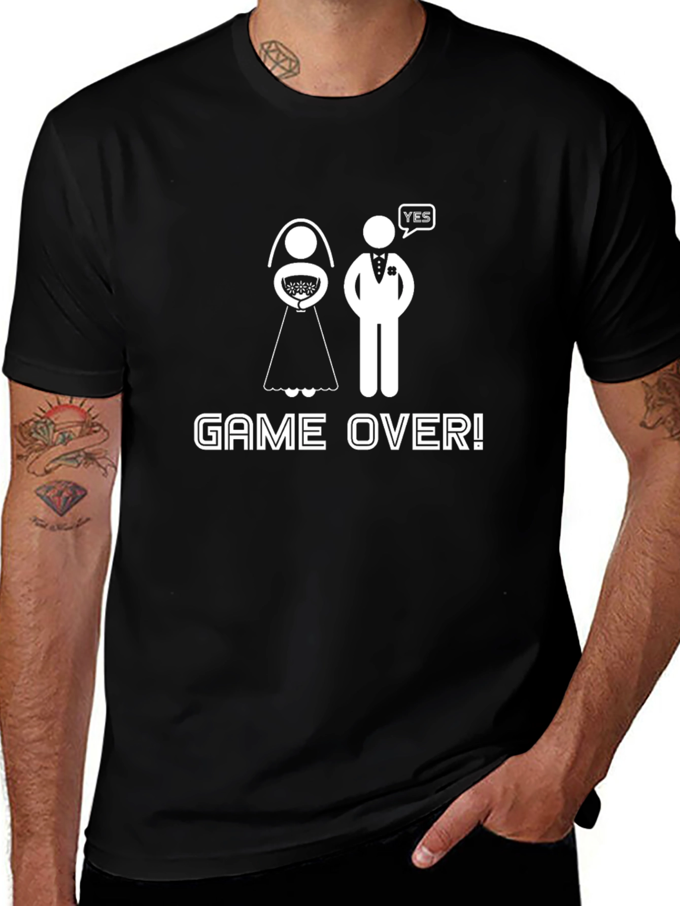 Variant 9 of Game Over Wedding T-Shirt - Novelty Groom Tee