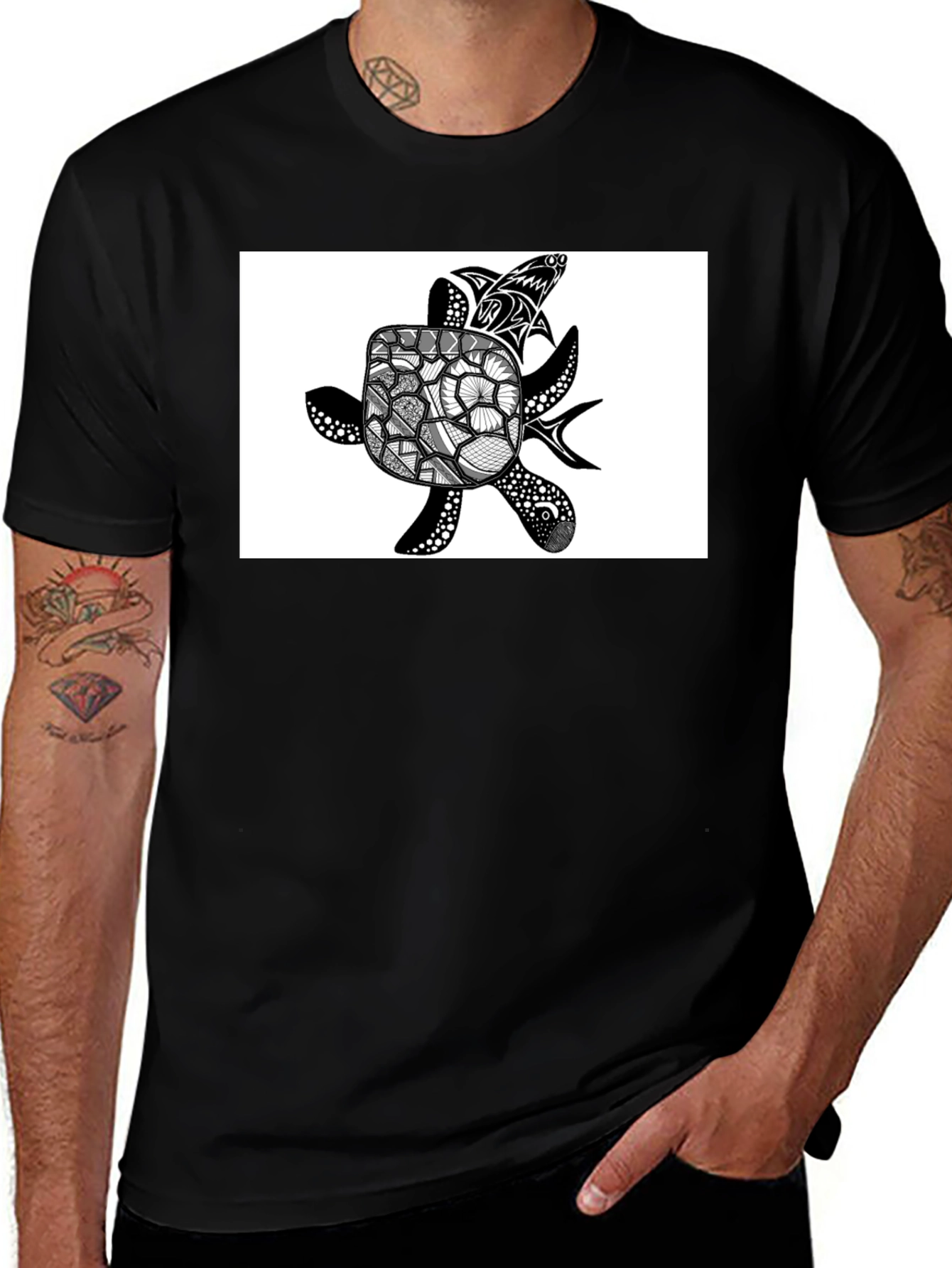 Variant 30 of Sea Turtle Graphic T-Shirt - Black
