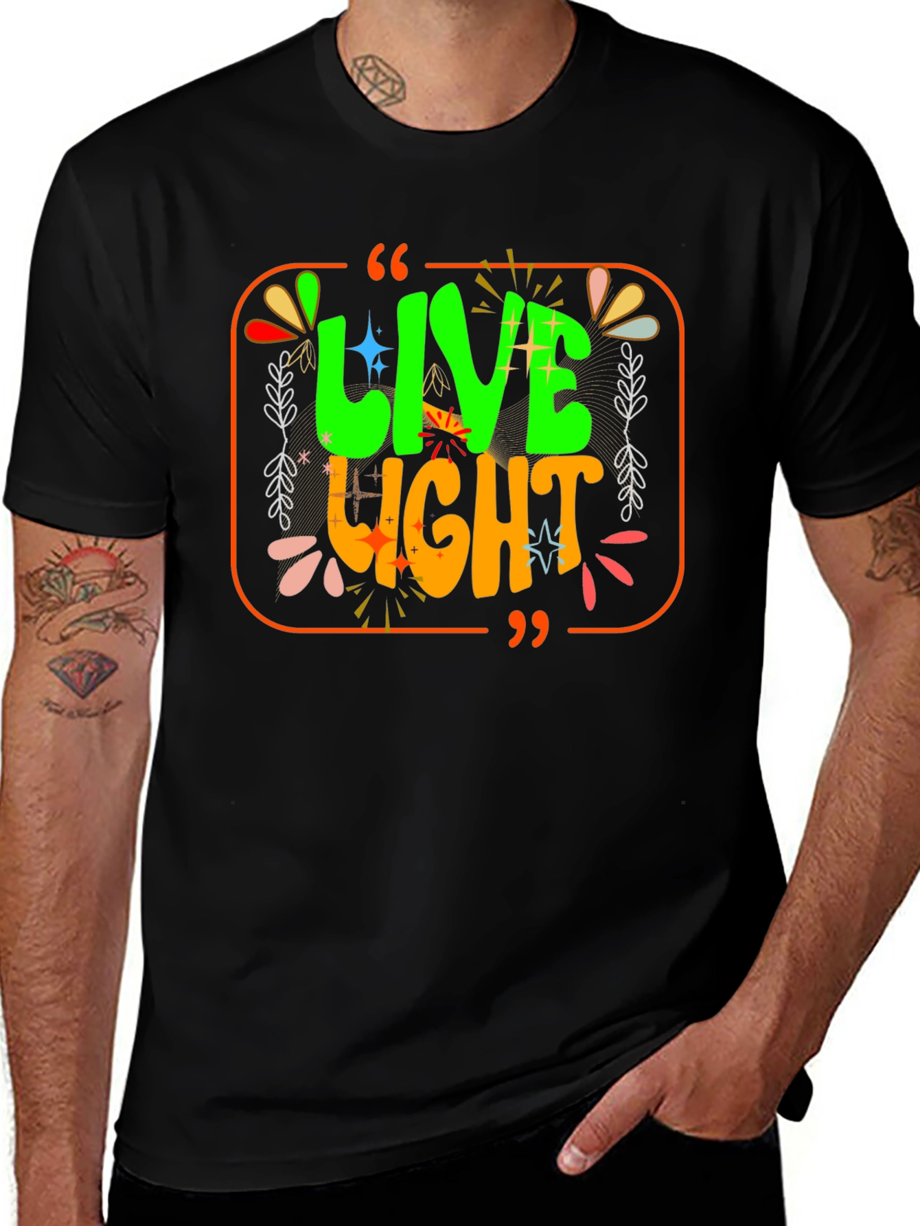 Variant 4 of Live Light Graphic Tee - Trendy Cotton Blend T-Shirt