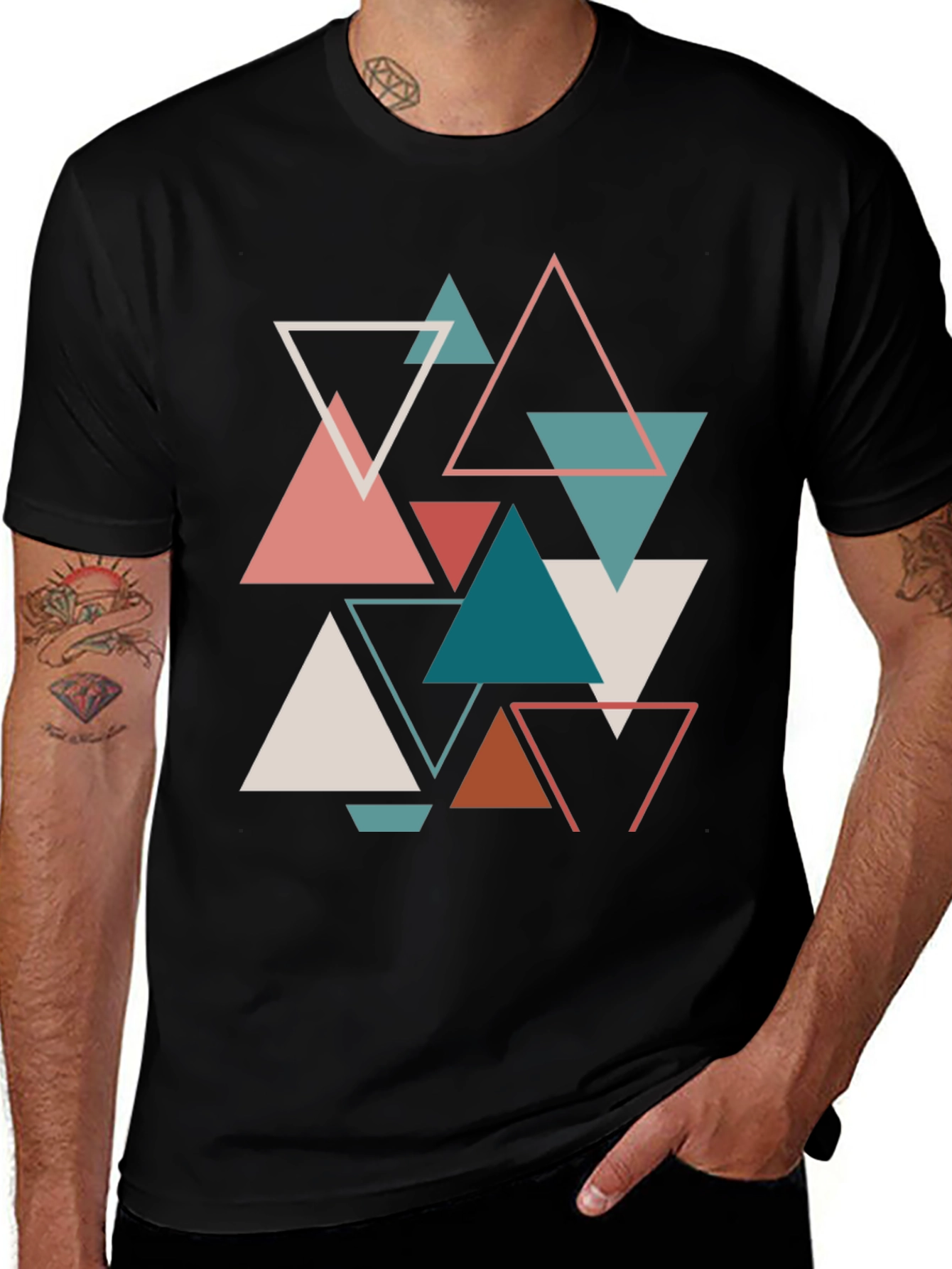 Variant 5 of Abstract Geometric Triangle Pattern Graphic Tee