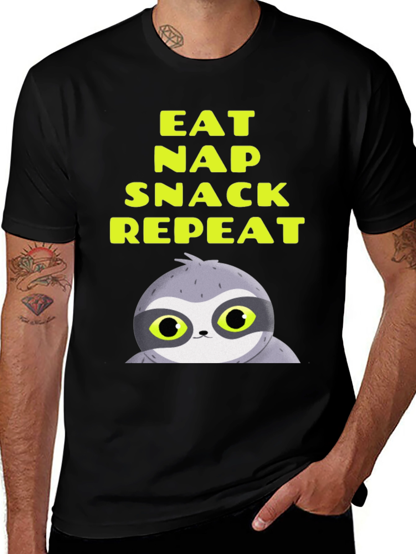 Variant 15 of Eat Nap Snack Repeat Sloth Graphic Tee